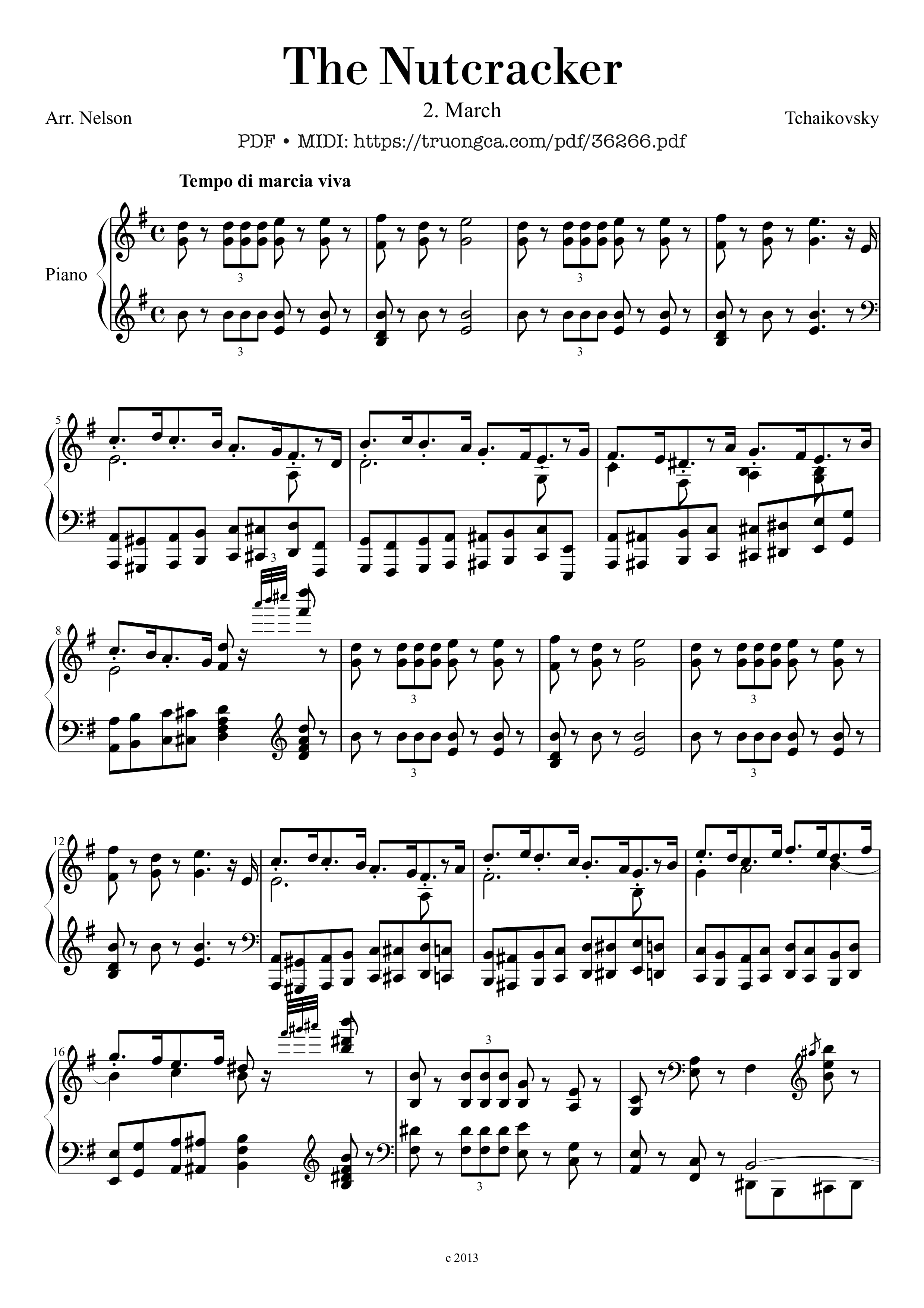 Page 1 of Sheet music PDF Piano The Nutcracker March for Piano - Pyotr Ilyich Tchaikovsky