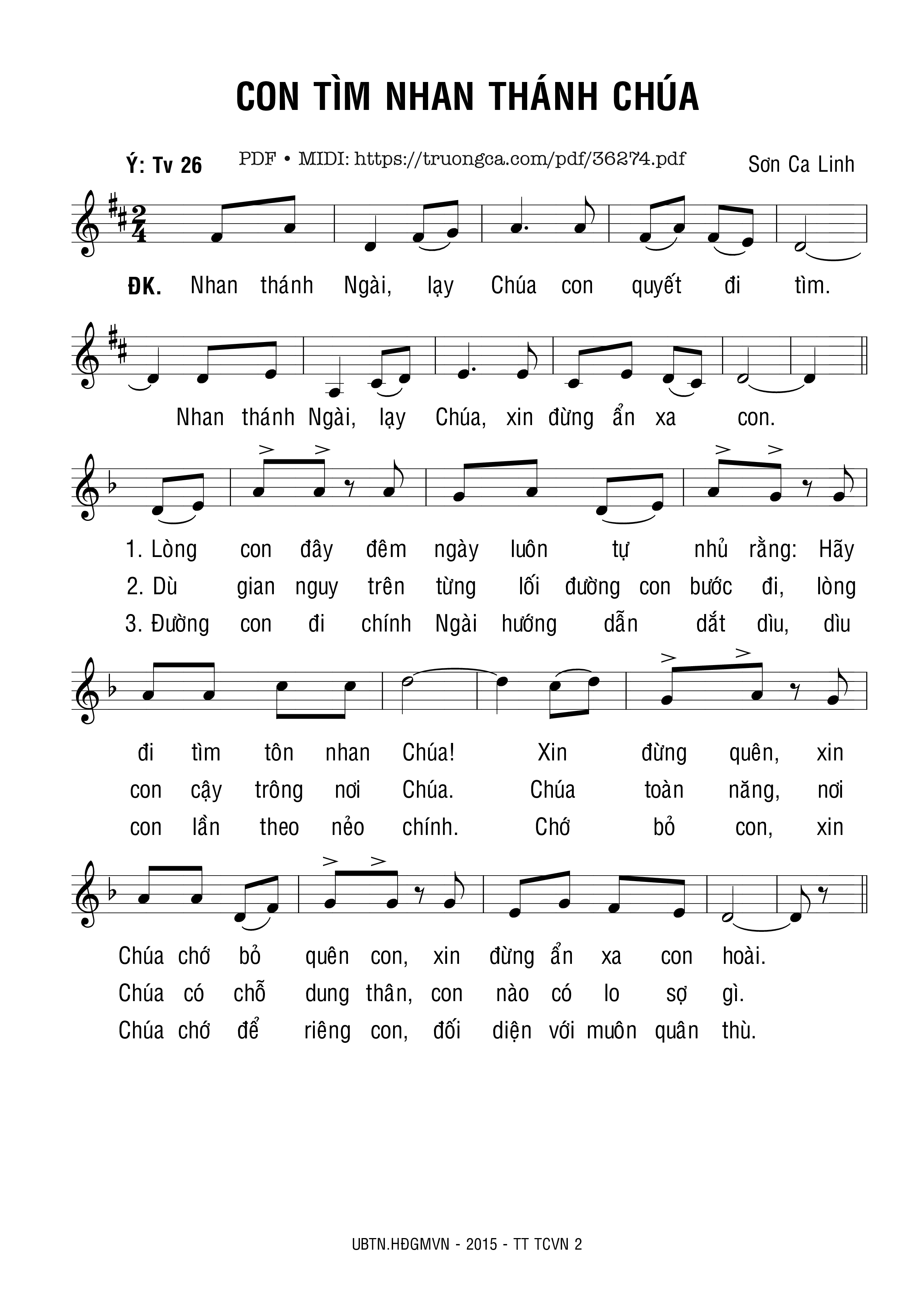 Page 1 of Sheet music PDF Con Tìm Nhan Thánh Chúa - Sơn Ca Linh