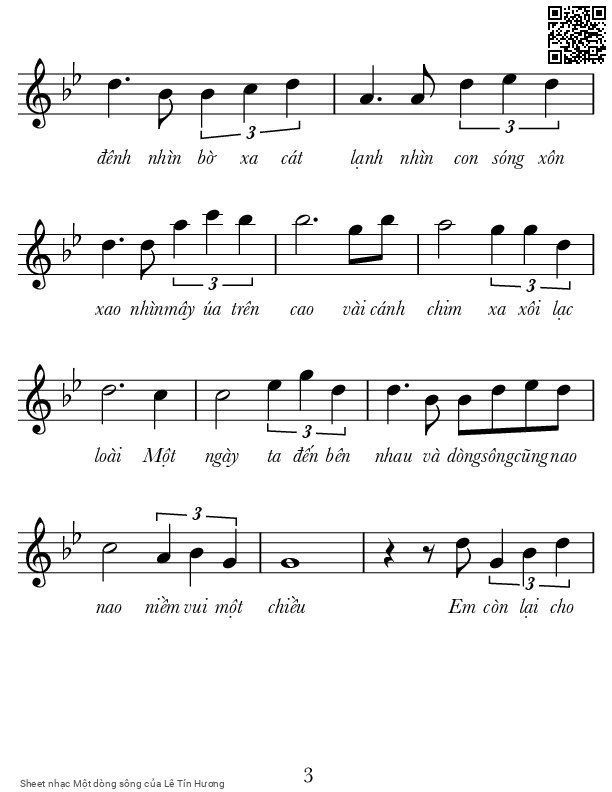 Page 3 of Sheet music PDF Một dòng sông - Lê Tín Hương