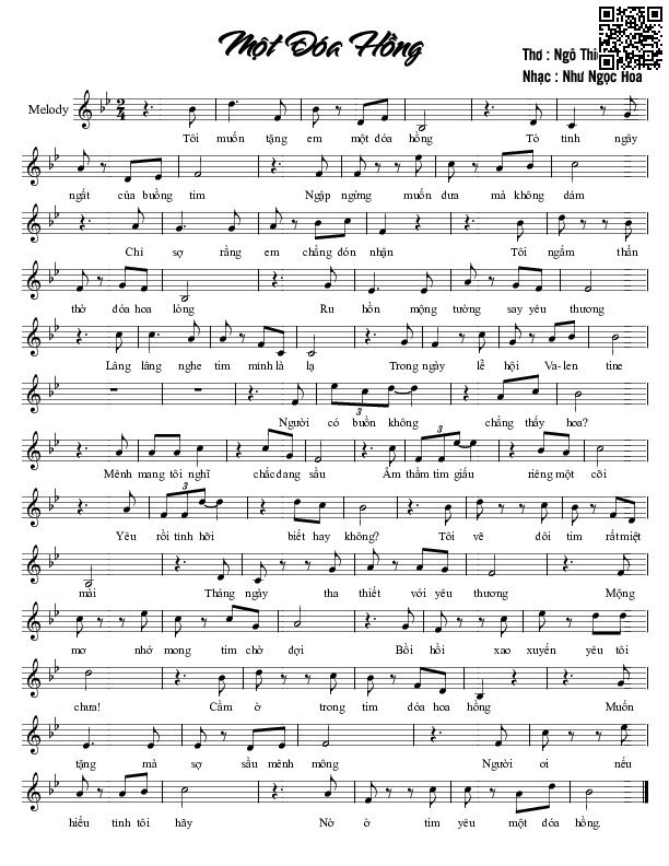 Page 2 of Sheet music PDF Một đóa hồng - Như Ngọc Hoa