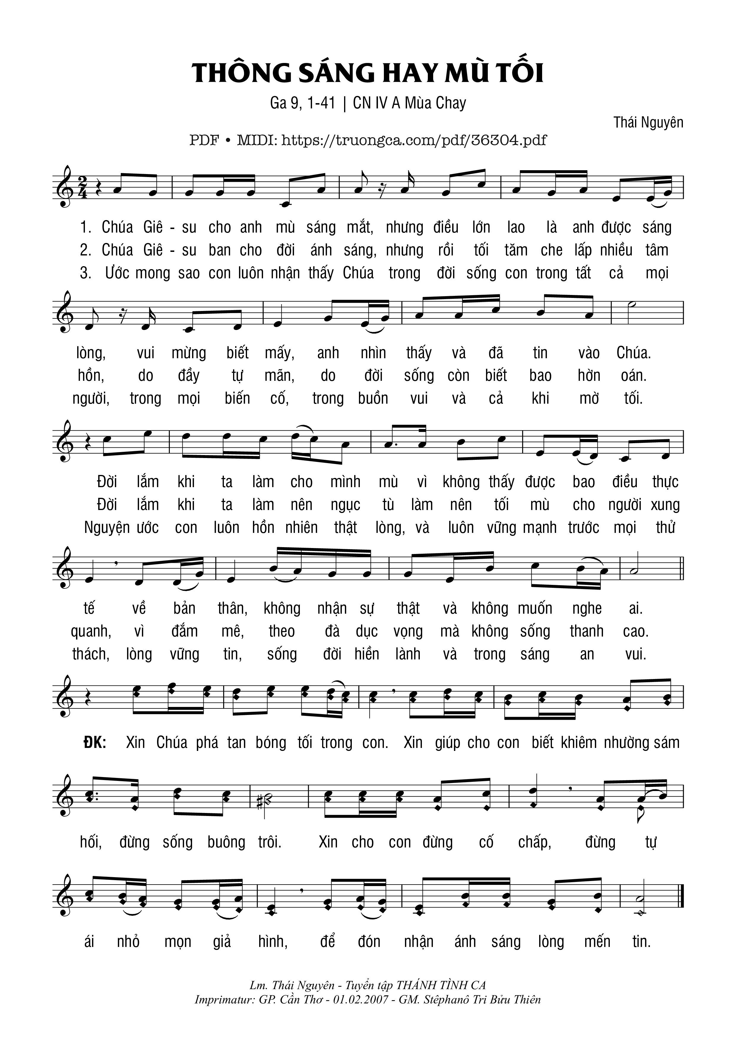 Chúa Giêsu cho anh mù sáng mắt nhưng điều lớn lao là anh được sáng lòng, Trang 1