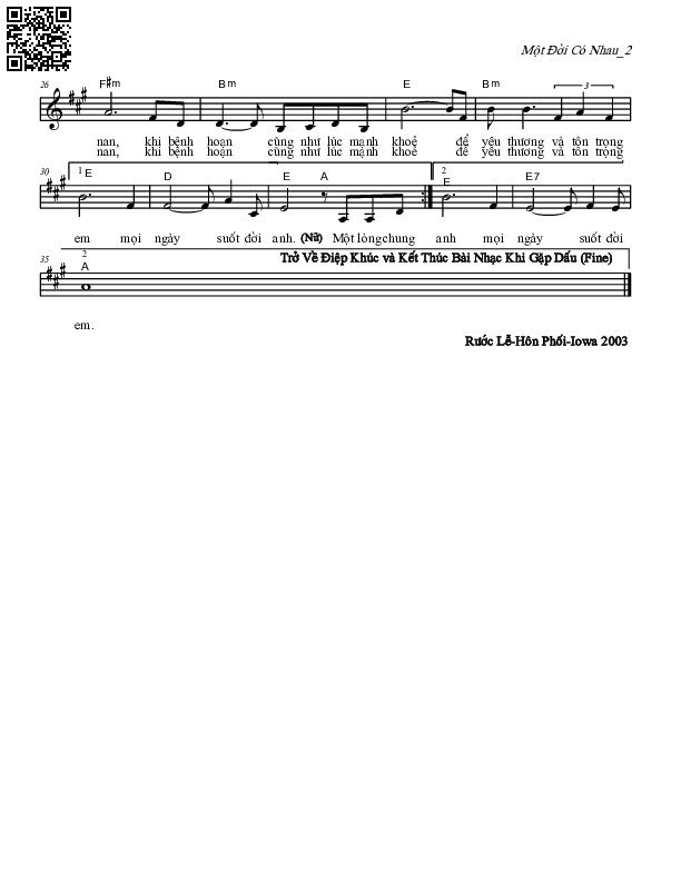 Page 2 of Sheet music PDF Một đời có nhau - Cao Minh Thắng