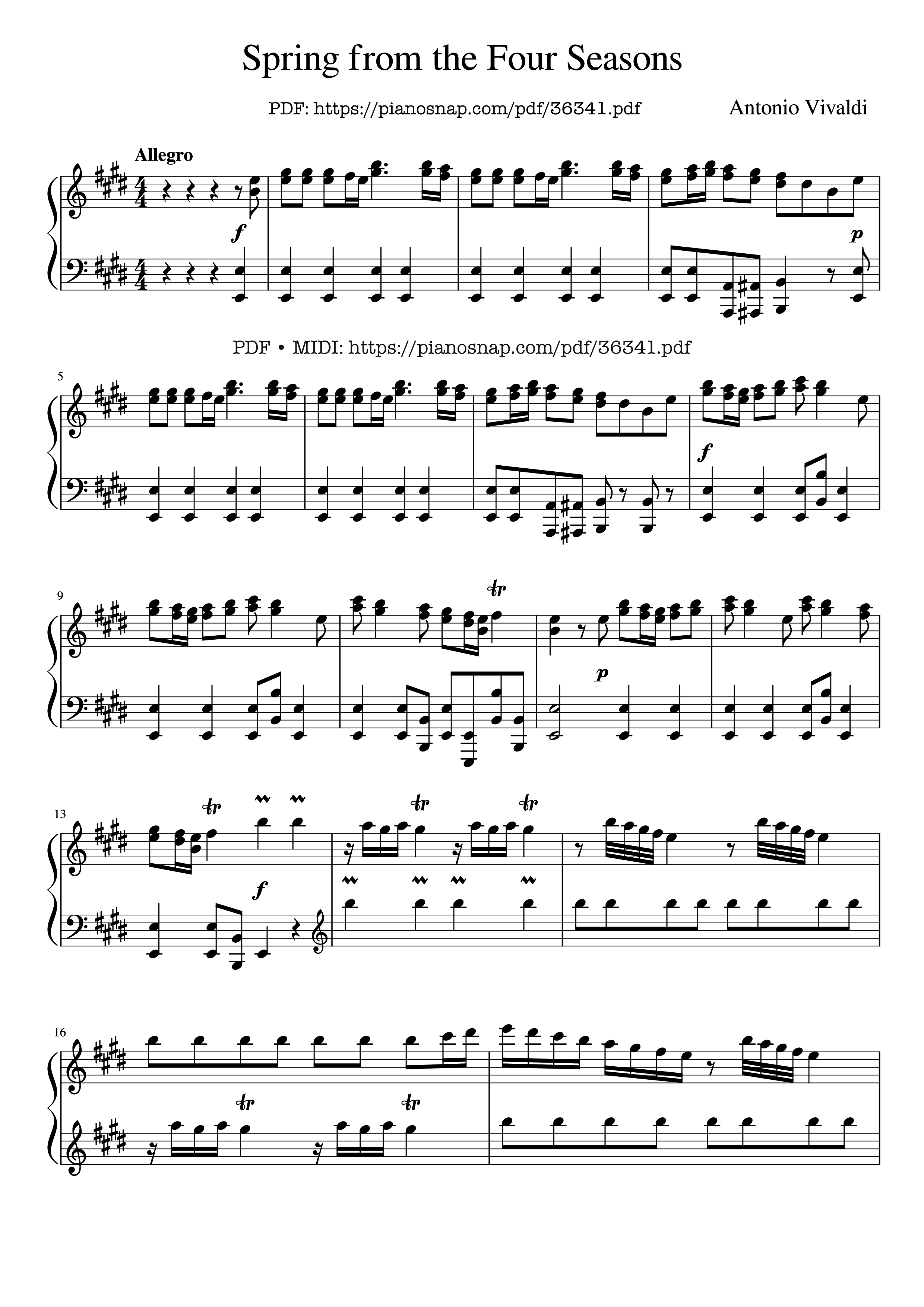 Page 1 of Sheet music PDF Piano Vivaldi