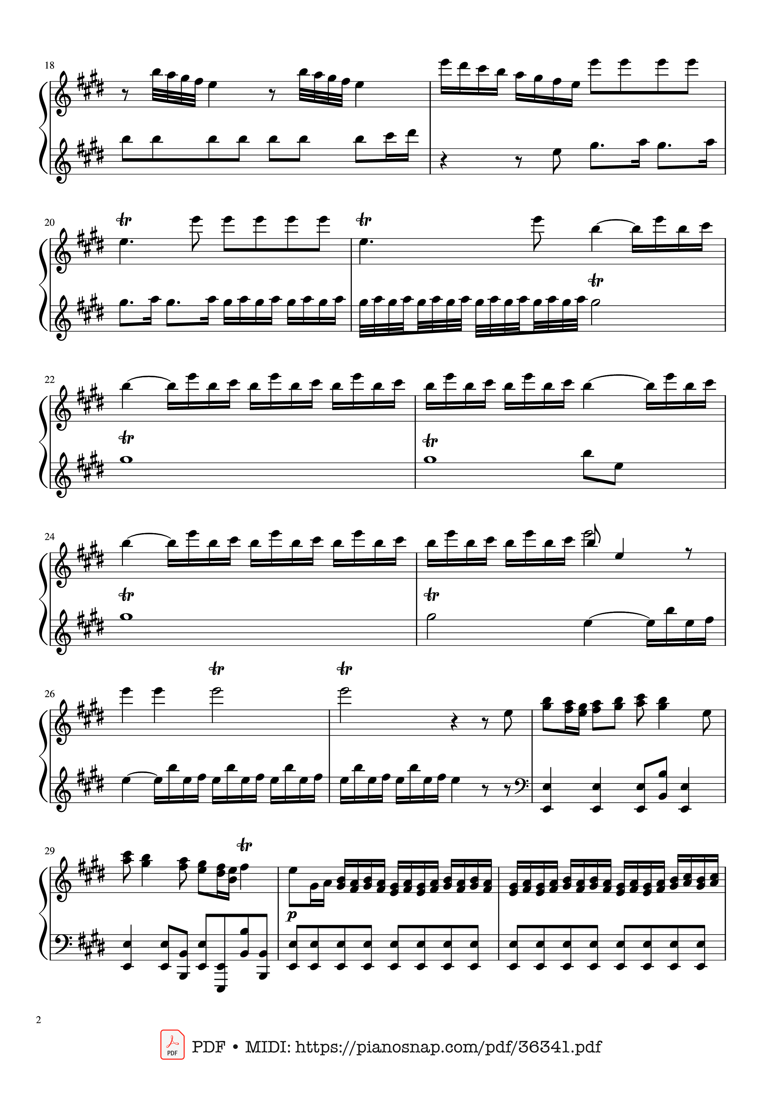 Page 2 of Sheet music PDF Piano Vivaldi