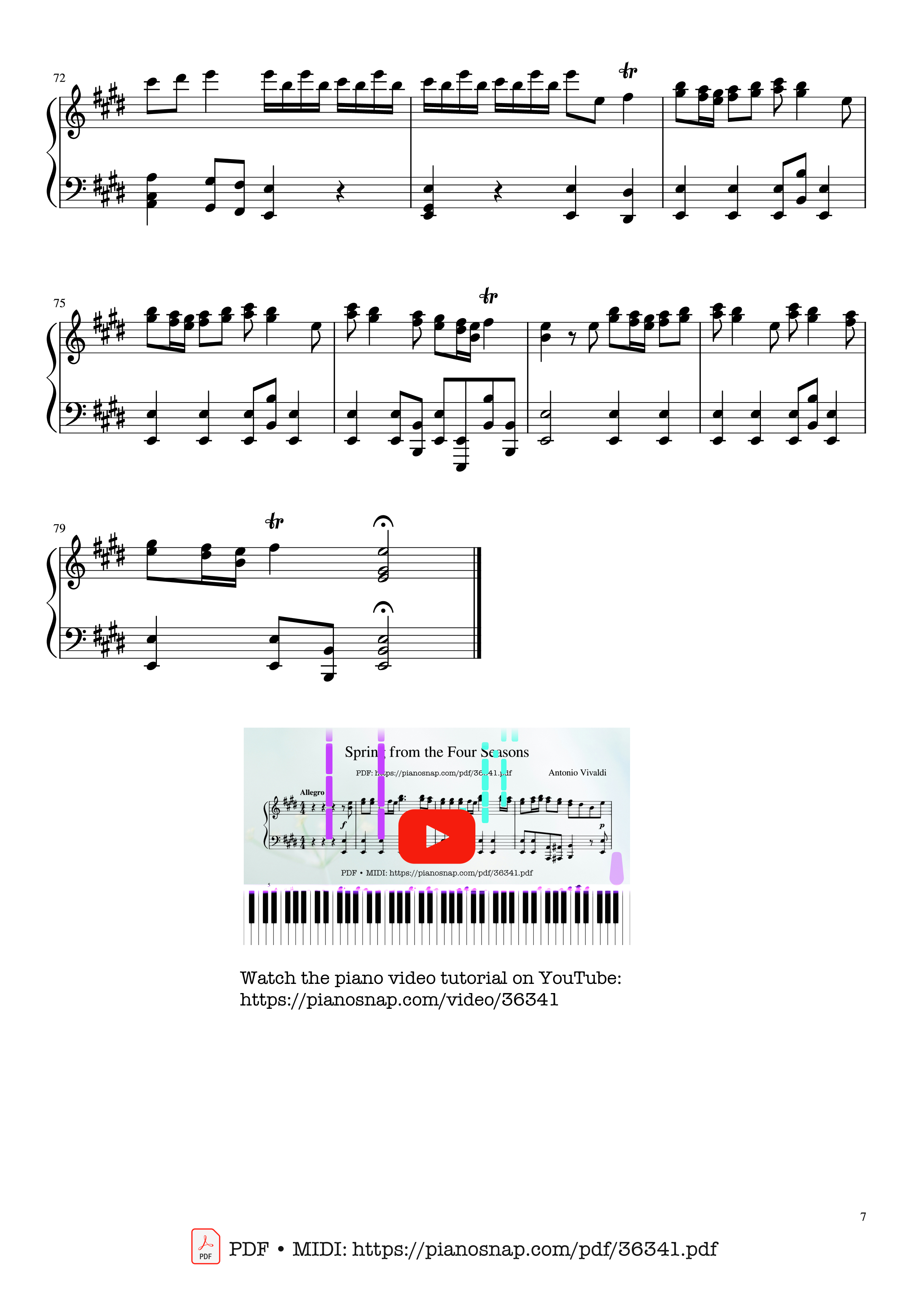 Page 7 of Sheet music PDF Piano Vivaldi