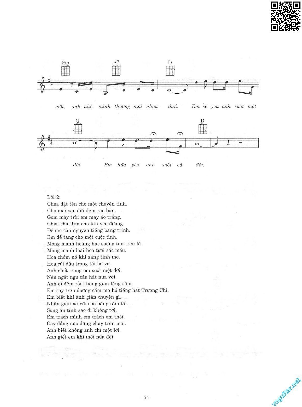 Page 3 of Sheet music PDF Một đời yêu em - Trần Thiện Thanh