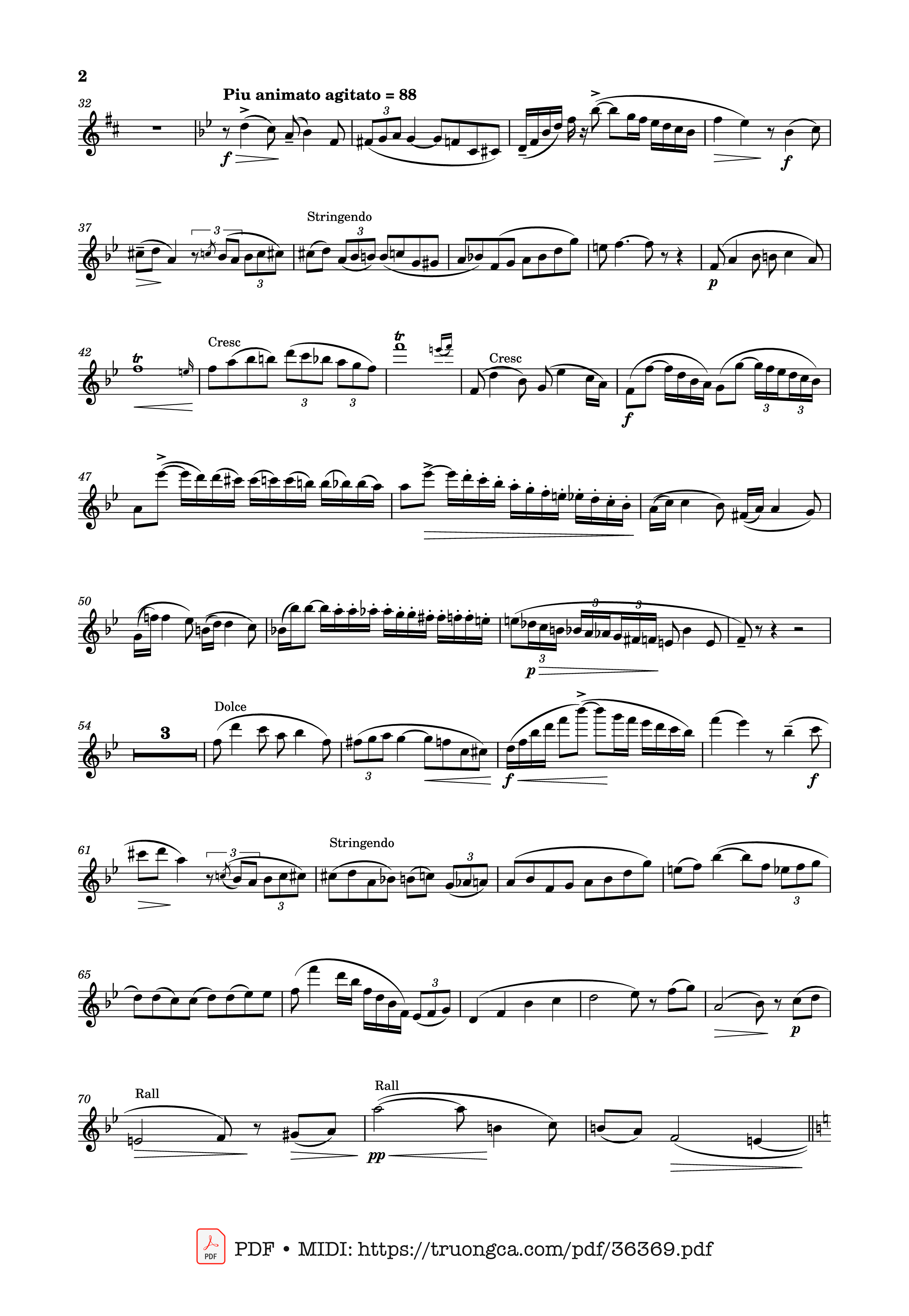 Page 2 of Sheet music PDF Concertino for Flute Op.107 - Cecile Chaminade