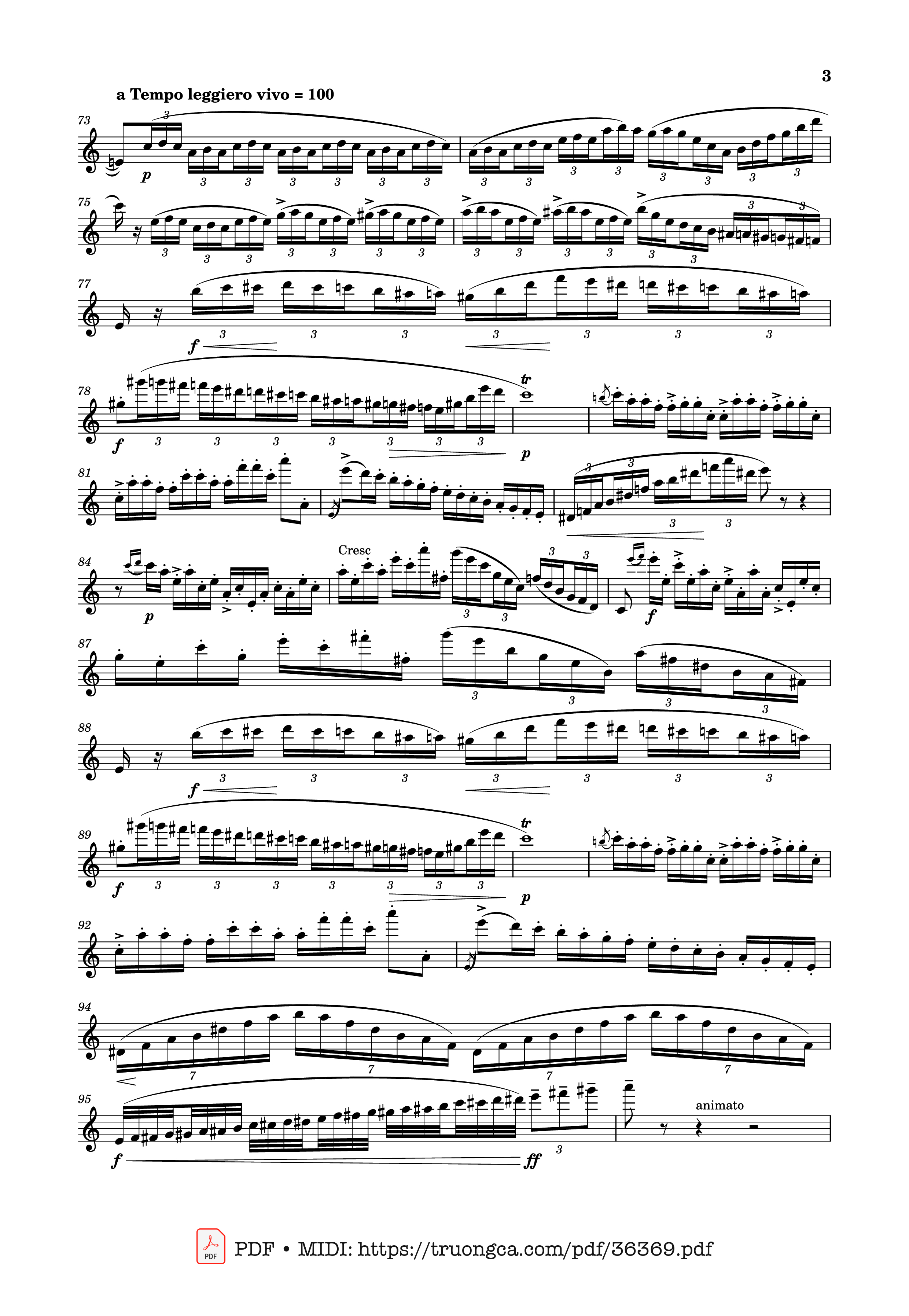 Page 3 of Sheet music PDF Concertino for Flute Op.107 - Cecile Chaminade
