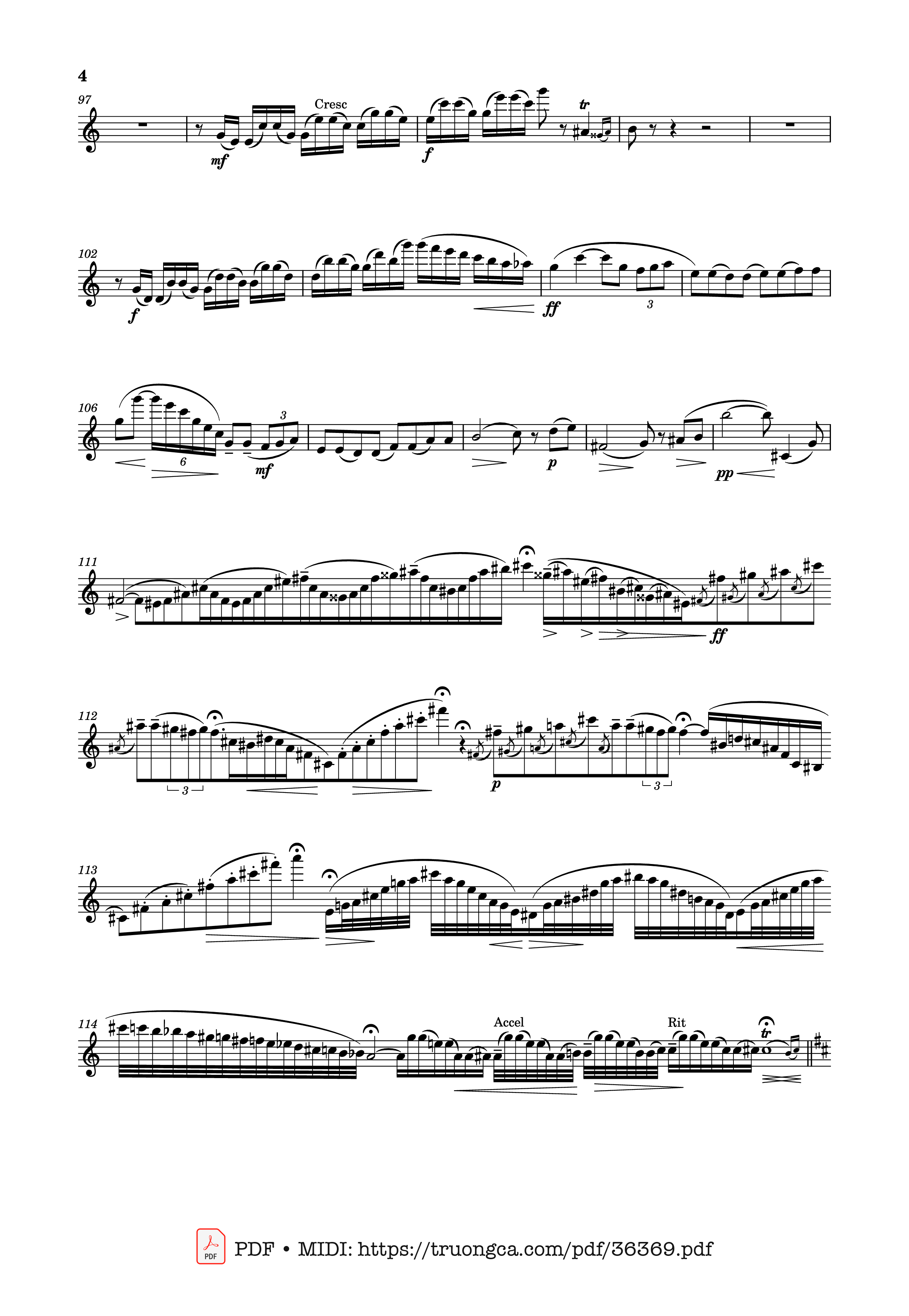 Page 4 of Sheet music PDF Concertino for Flute Op.107 - Cecile Chaminade