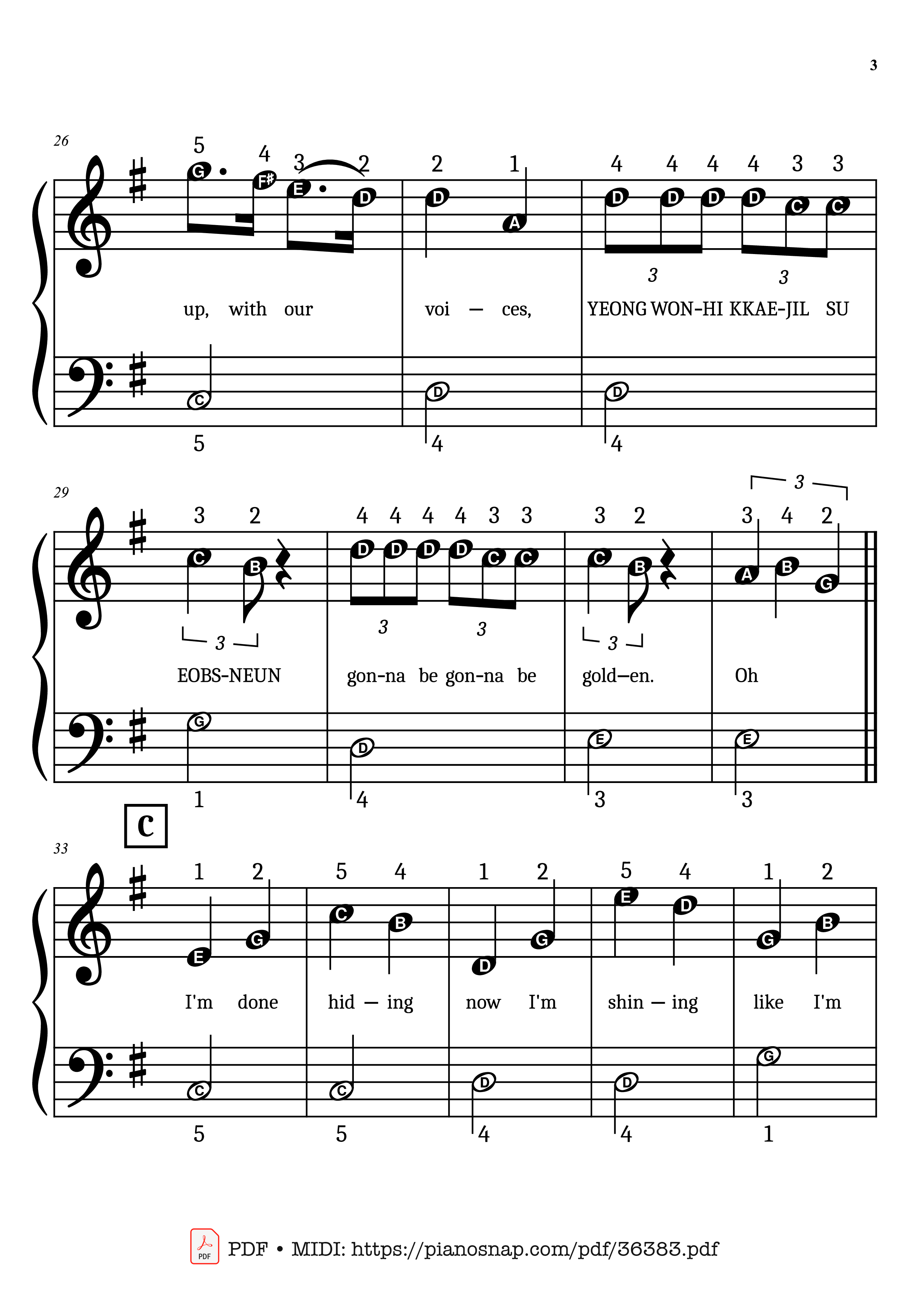 Page 3 of Sheet music PDF Piano Golden (KPop Demon Hunters) Simplified Piano - KPop Demon Hunters