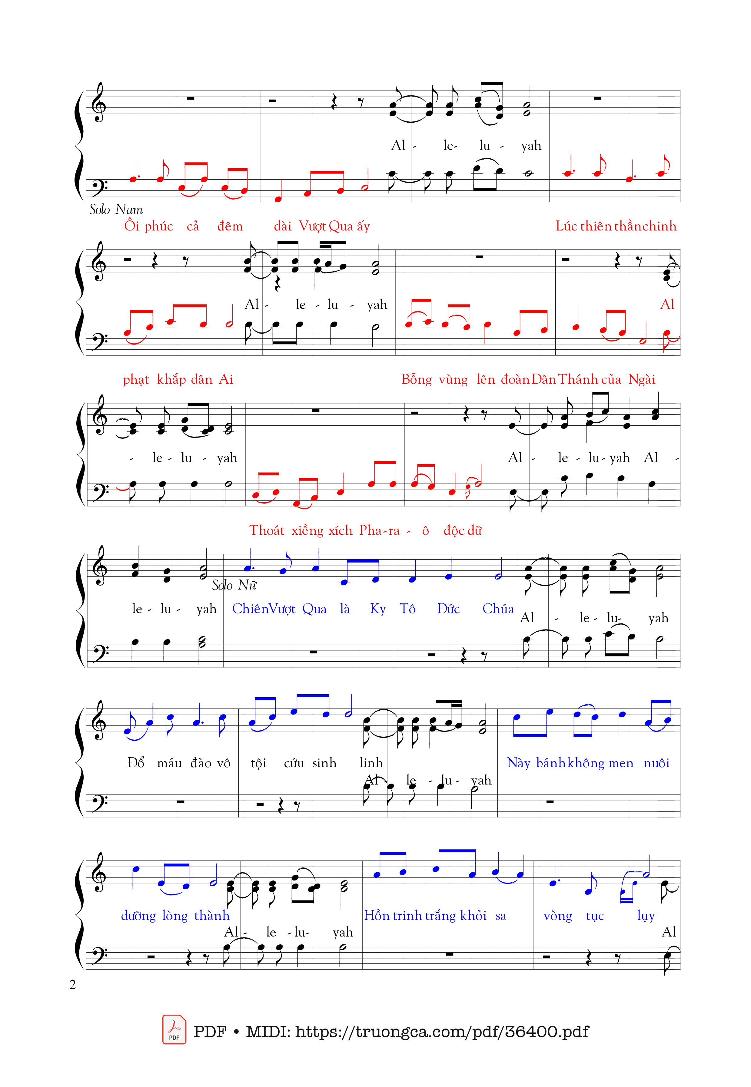 Page 2 of Sheet music PDF Trường Ca Phục Sinh - Hùng Lân