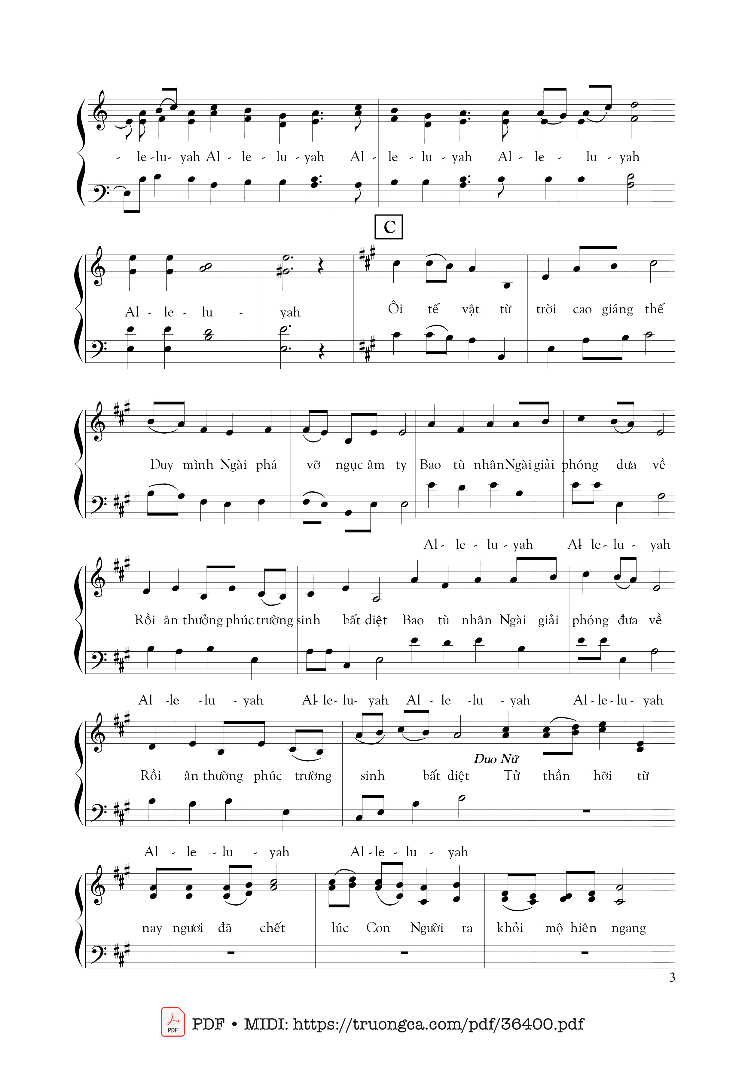 Page 3 of Sheet music PDF Trường Ca Phục Sinh - Hùng Lân