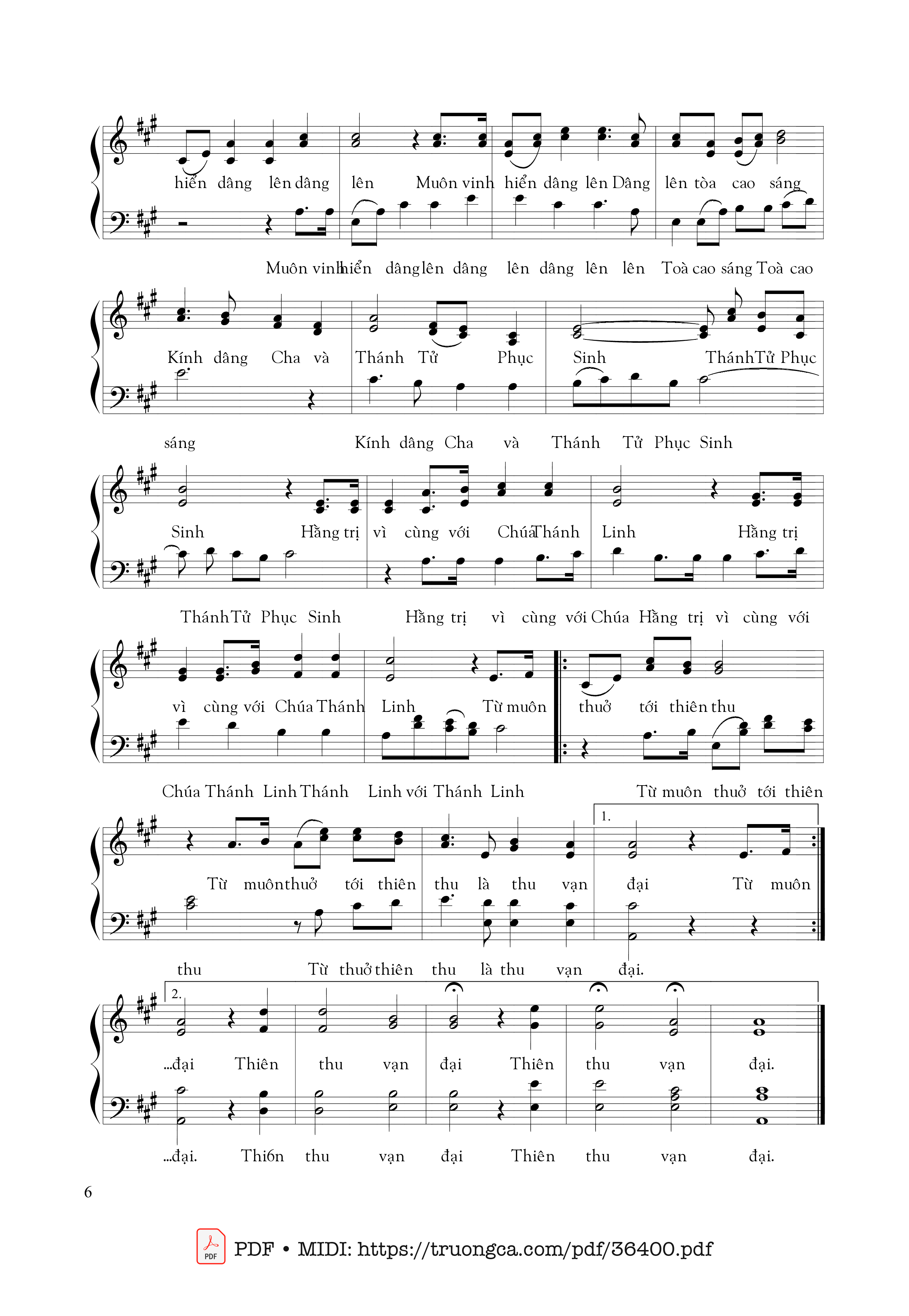 Page 6 of Sheet music PDF Trường Ca Phục Sinh - Hùng Lân