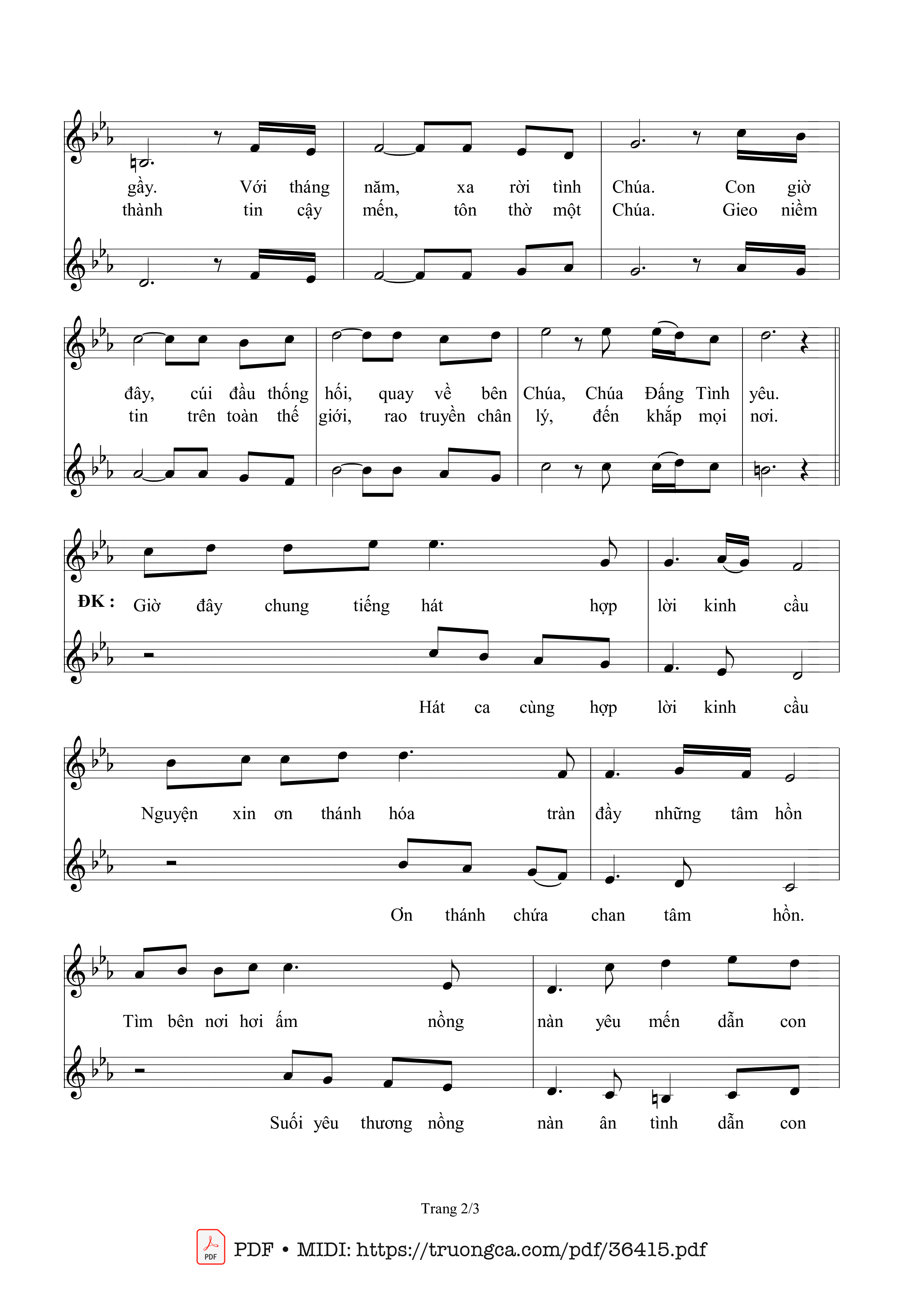 Page 2 of Sheet music PDF Khẩn Cầu 1 - Trần Xuân Long