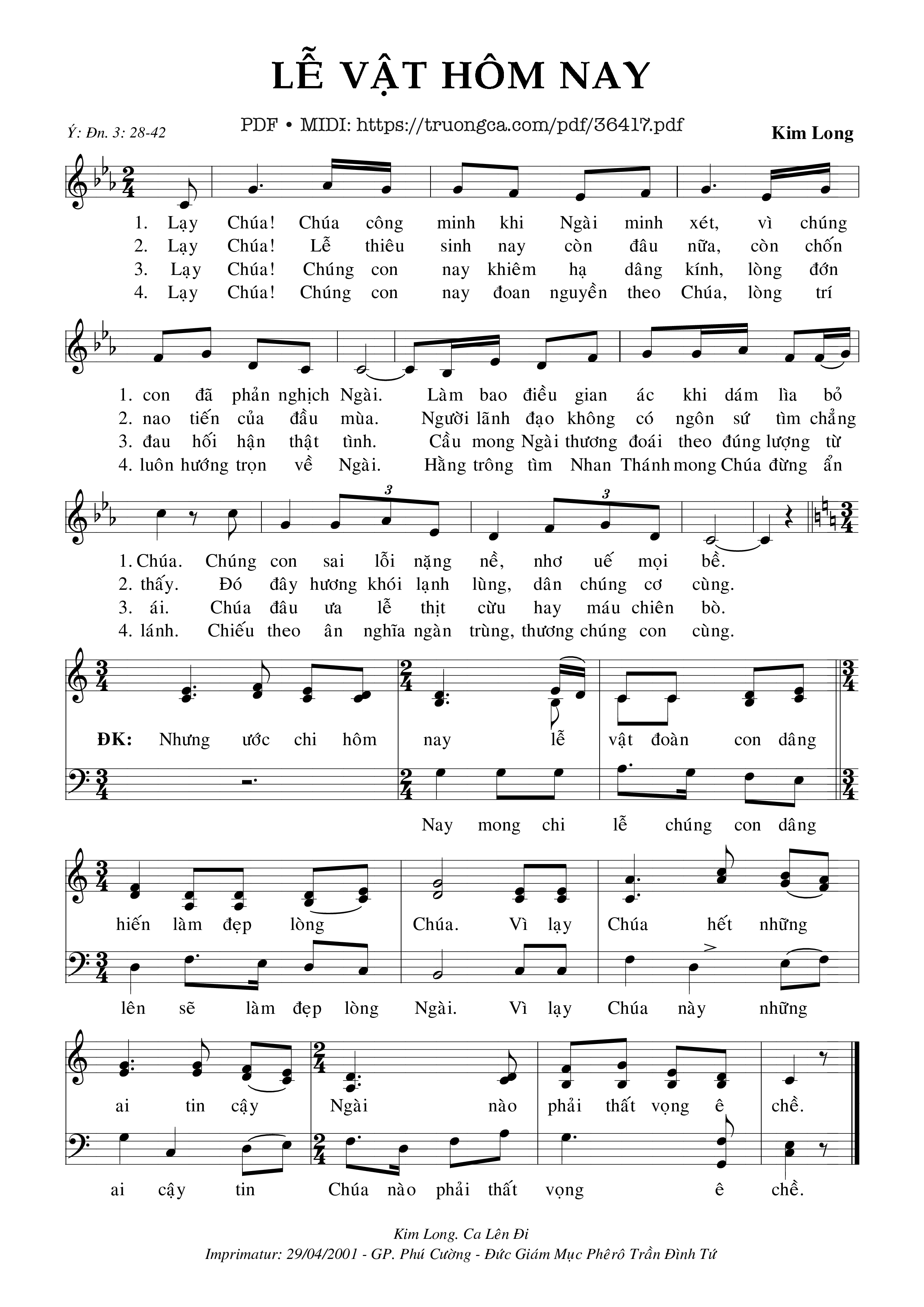 Page 1 of Sheet music PDF Lễ Vật Hôm Nay - Kim Long