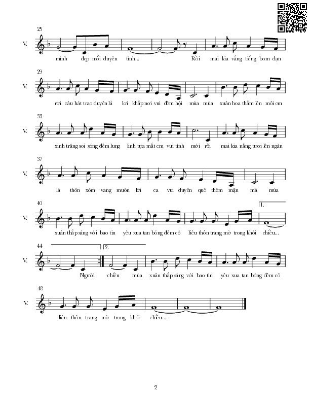 Page 2 of Sheet music PDF Một giấc mơ xuân - Nguyễn Hoàng Đô
