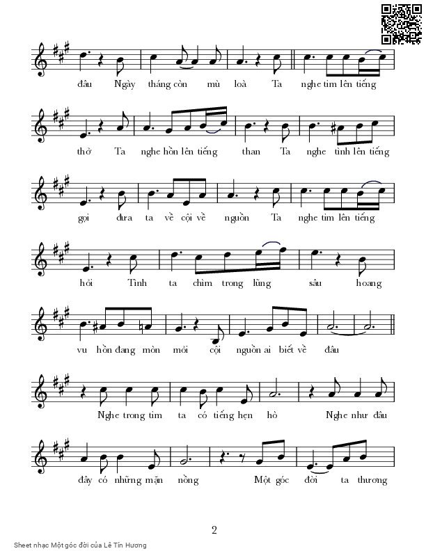 Page 2 of Sheet music PDF Một góc đời - Lê Tín Hương