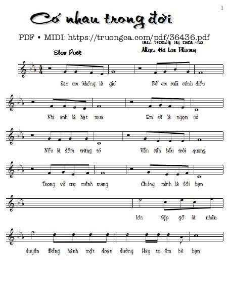 Page 1 of Sheet music PDF Có nhau trong đời - Hà Lan Phương