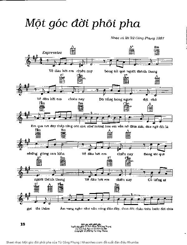 Sheet PDF of Một góc đời phôi pha