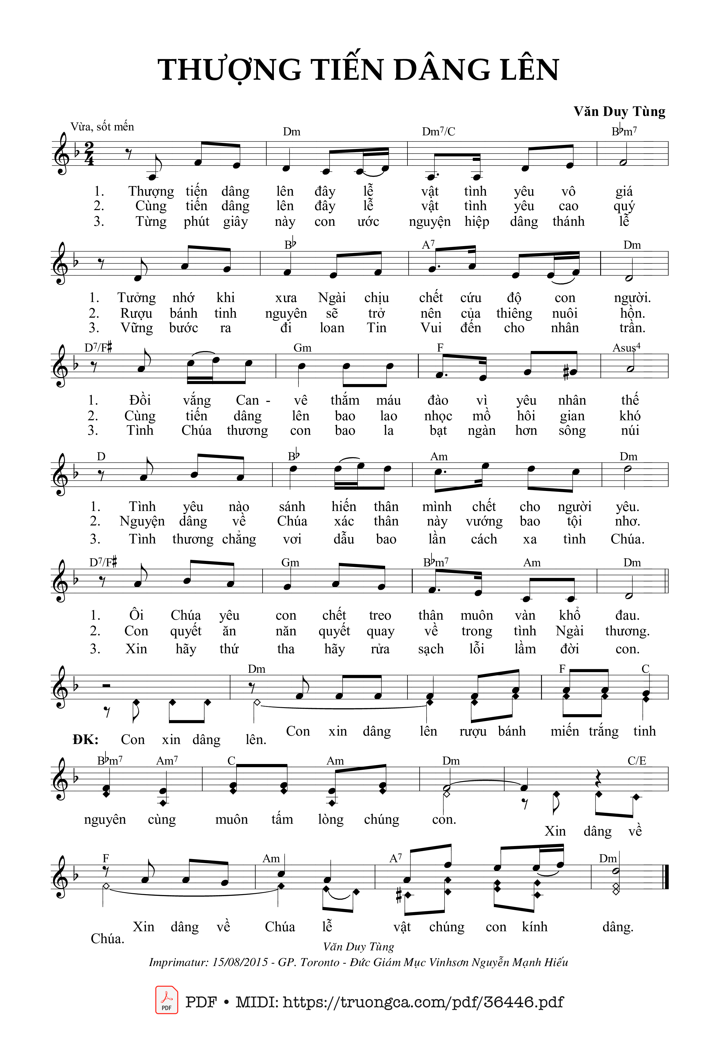 Page 1 of Sheet music PDF Thượng Tiến Dâng Lên - Văn Duy Tùng