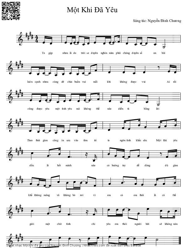 Sheet PDF of Một khi đã yêu