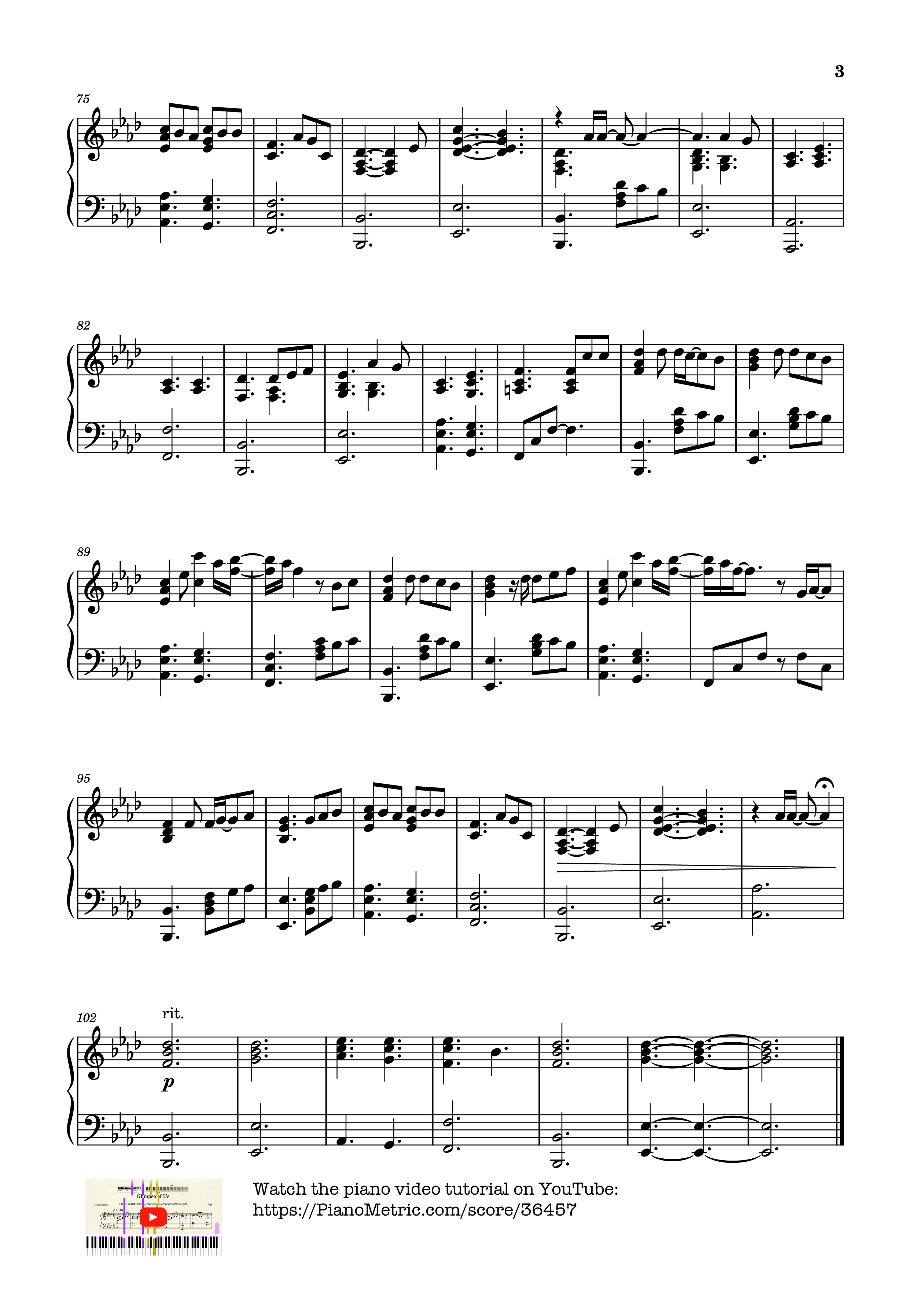 Page 3 of Sheet music PDF Piano Glimpse of Us Piano - Joji