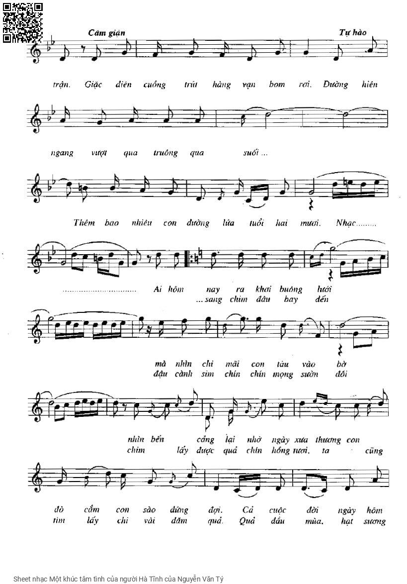 Page 3 of Sheet music PDF Một khúc tâm tình của người Hà Tĩnh - Nguyễn Văn Tý