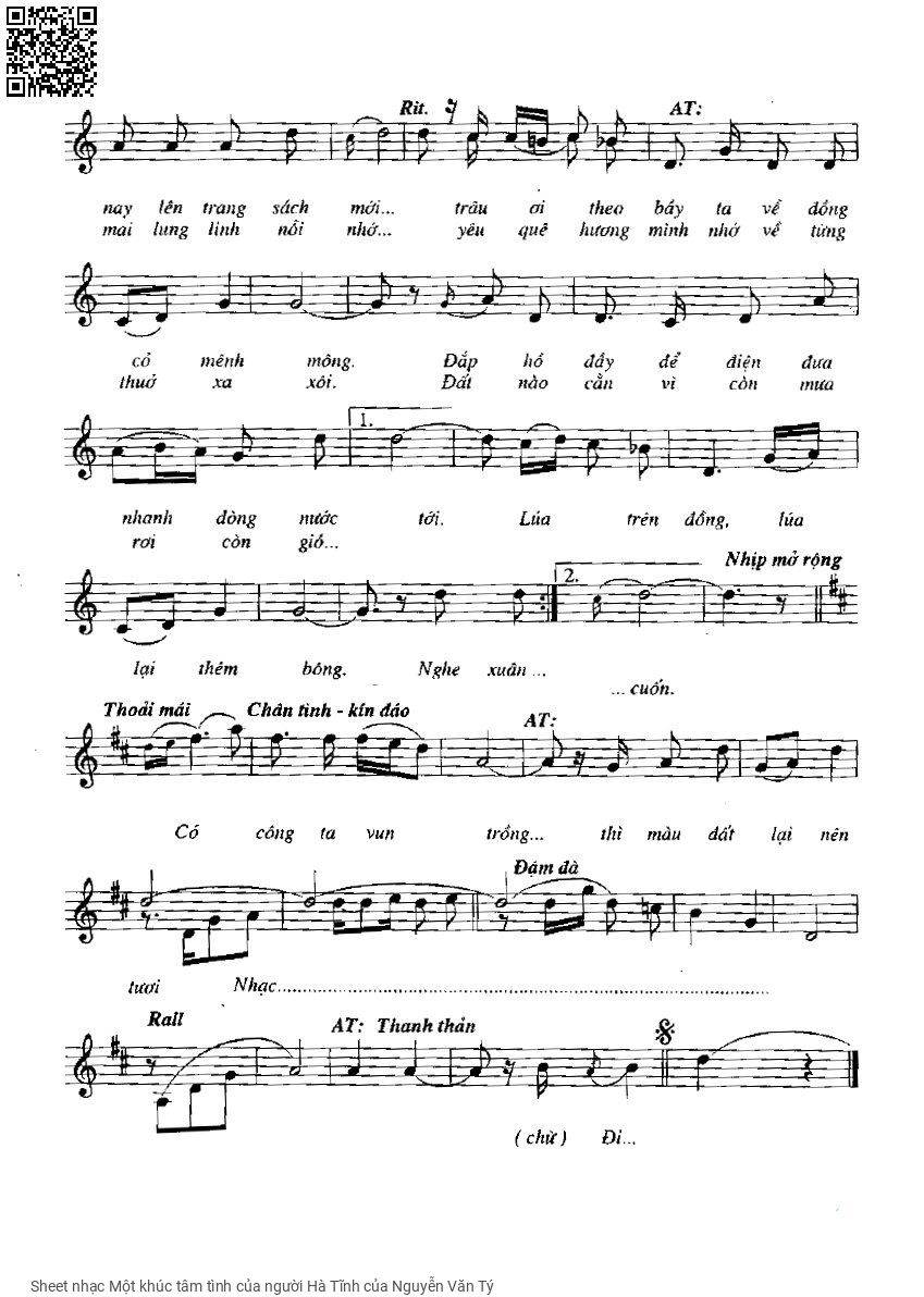 Page 4 of Sheet music PDF Một khúc tâm tình của người Hà Tĩnh - Nguyễn Văn Tý