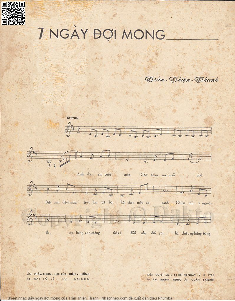 Page 2 of Sheet music PDF Bảy ngày đợi mong - Trần Thiện Thanh