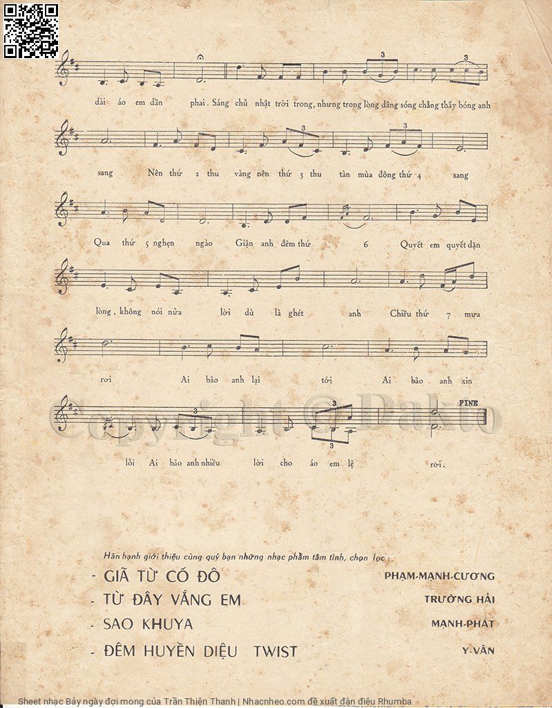Page 3 of Sheet music PDF Bảy ngày đợi mong - Trần Thiện Thanh