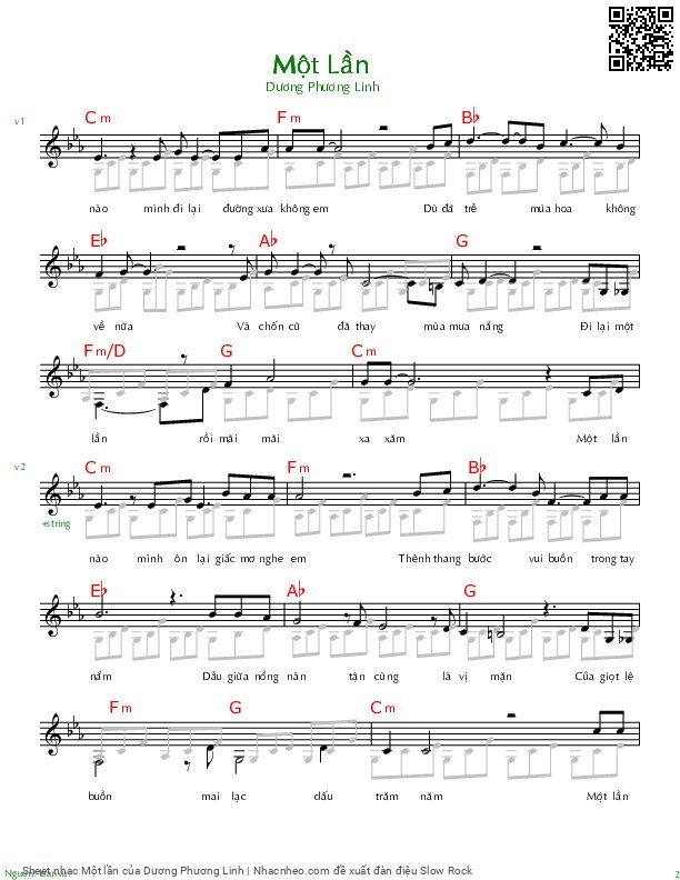 Page 2 of Sheet music PDF Một lần - Dương Phương Linh