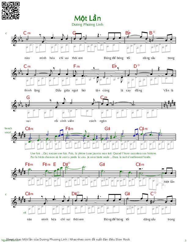 Page 3 of Sheet music PDF Một lần - Dương Phương Linh
