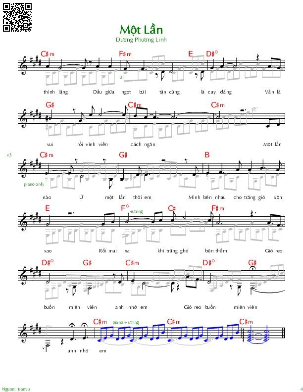 Page 4 of Sheet music PDF Một lần - Dương Phương Linh