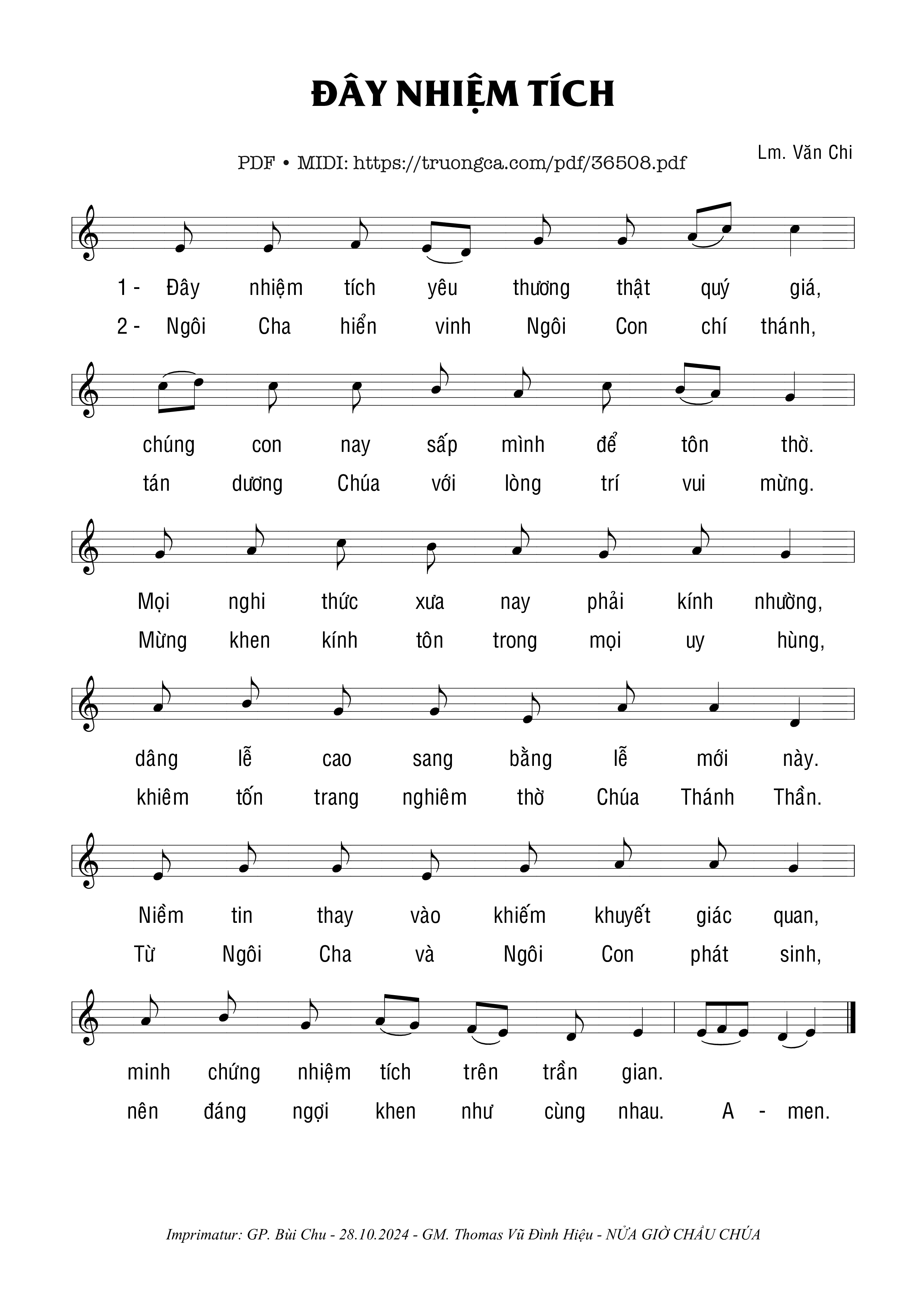 Page 1 of Sheet music PDF Đây Nhiệm Tích - Văn Chi