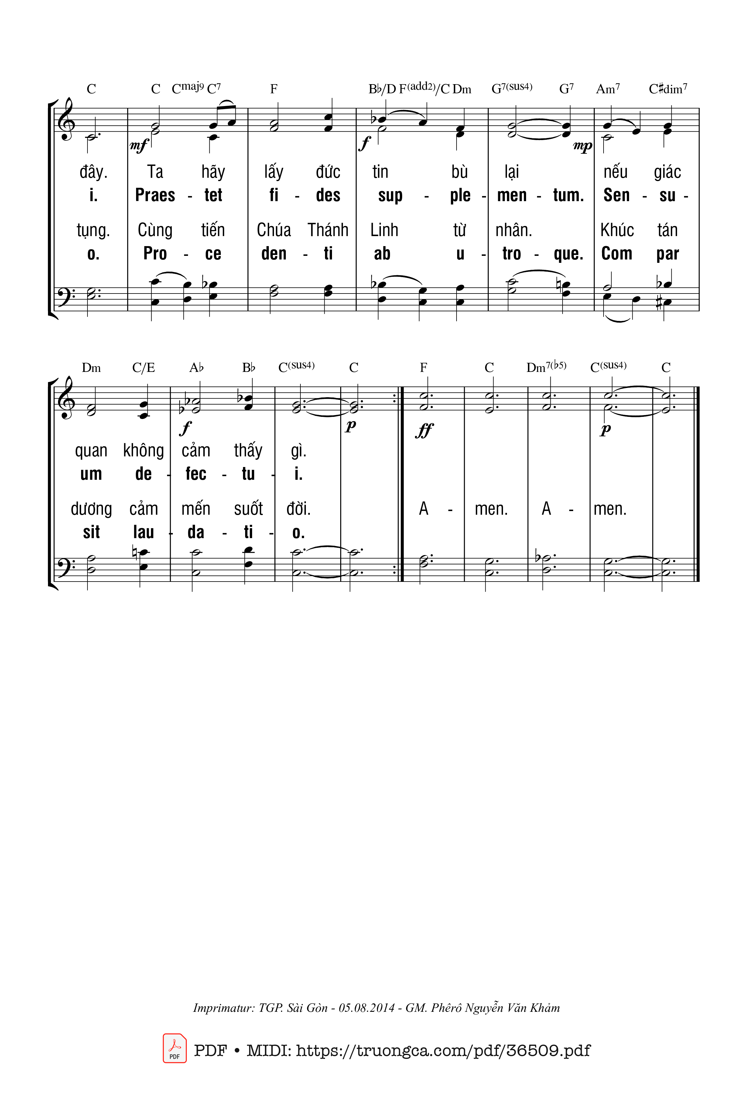 Page 2 of Sheet music PDF Tantum Ergo - Giang Tâm
