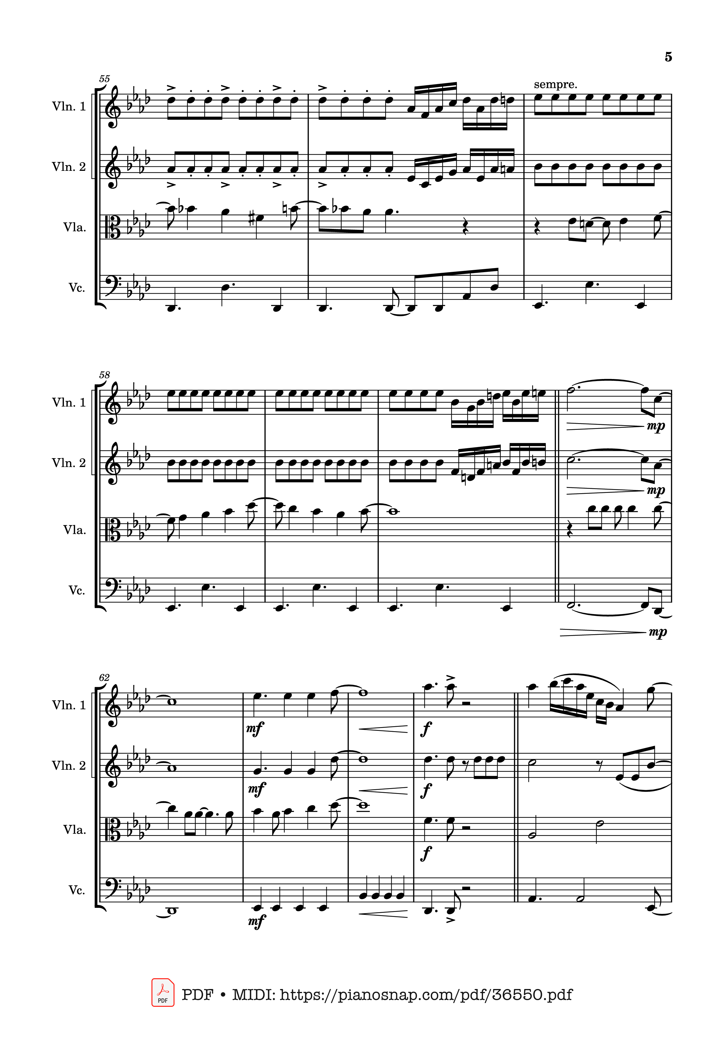 Page 5 of Sheet music PDF Let It Go - string quartet Violin - Walt Disney