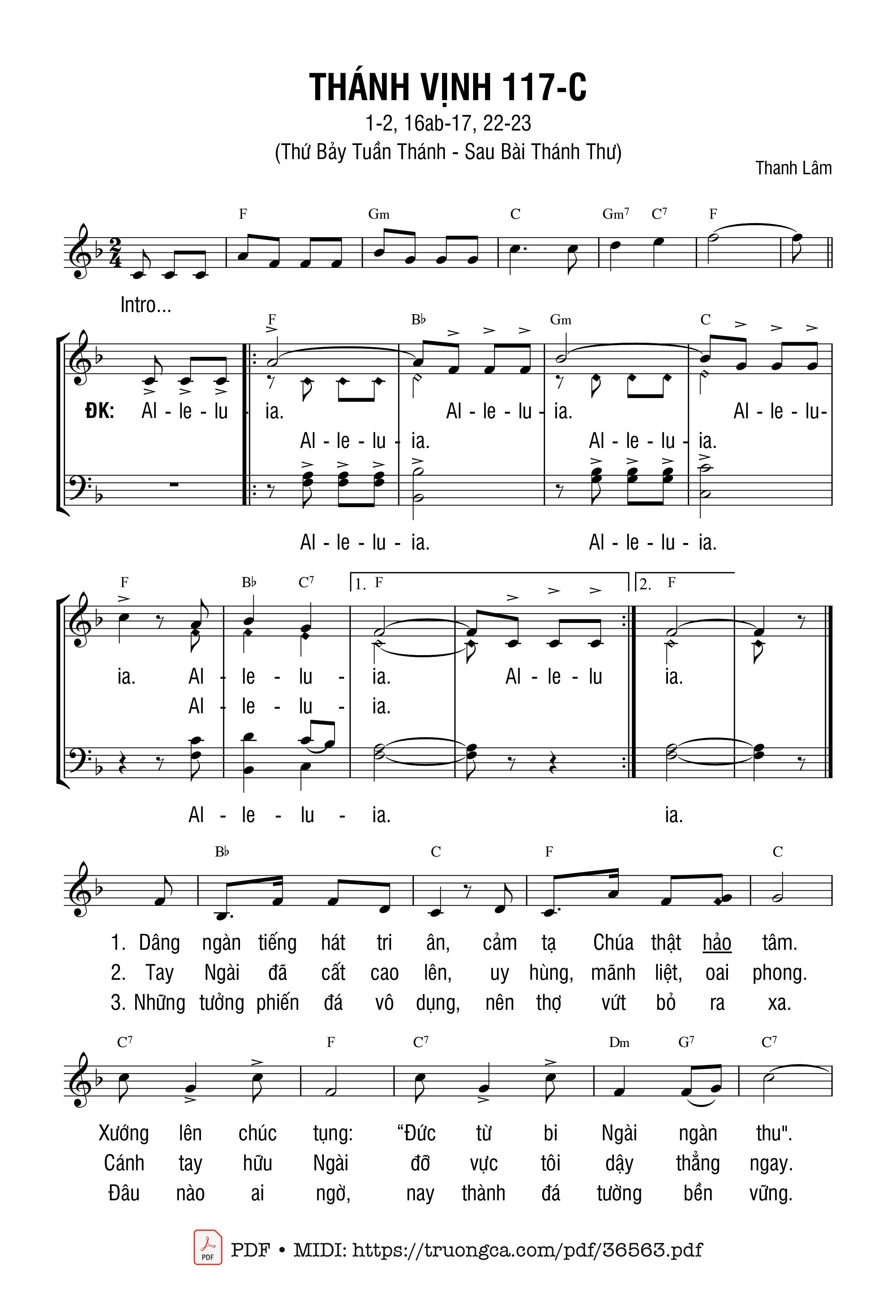 Page 1 of Sheet music PDF Thánh Vịnh , Vọng Phục Sinh - Sau Bài Thánh Thư (Tv 117 - Thanh Lâm