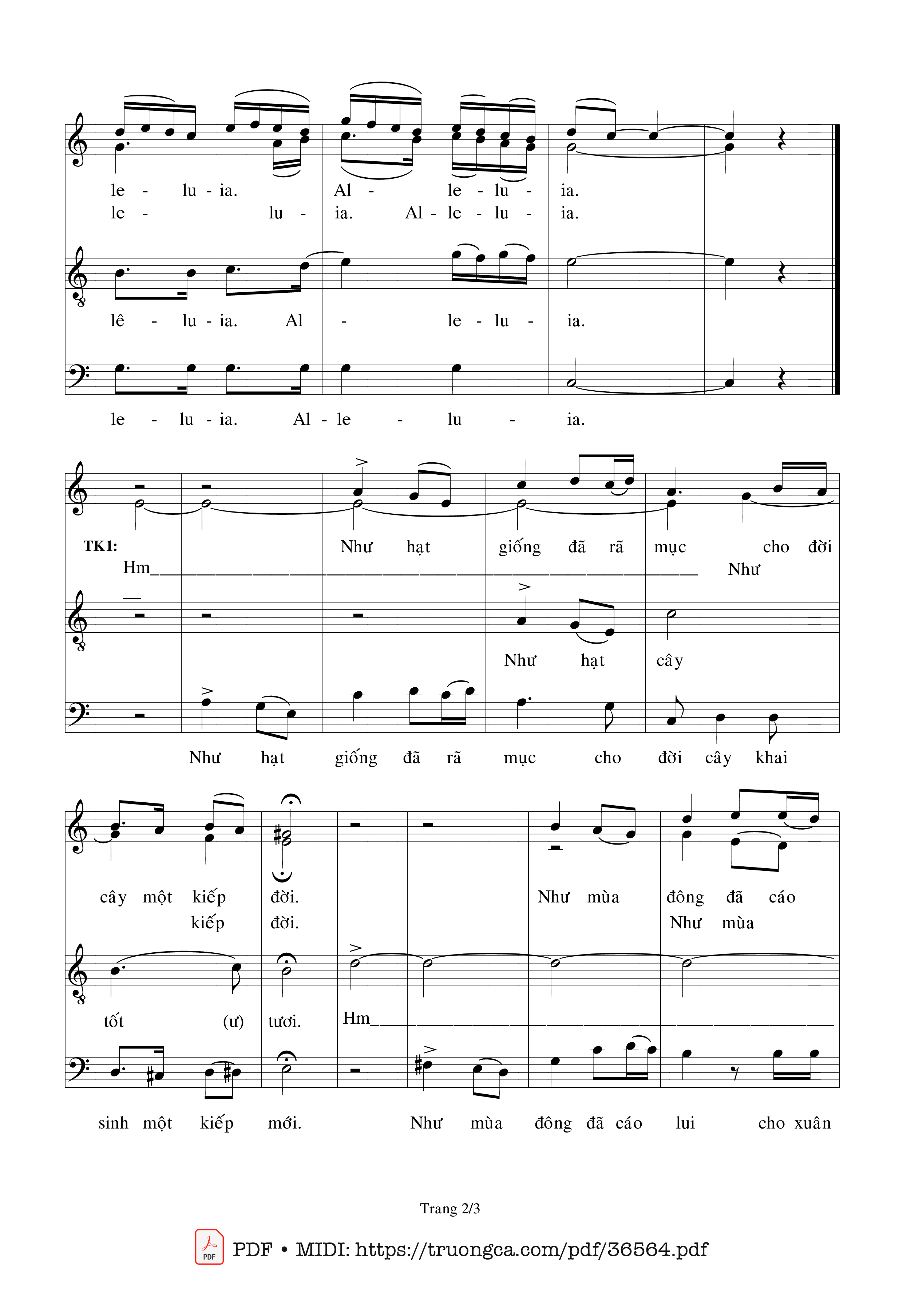 Page 2 of Sheet music PDF Chúa Đã Sống Lại - Viết Chung