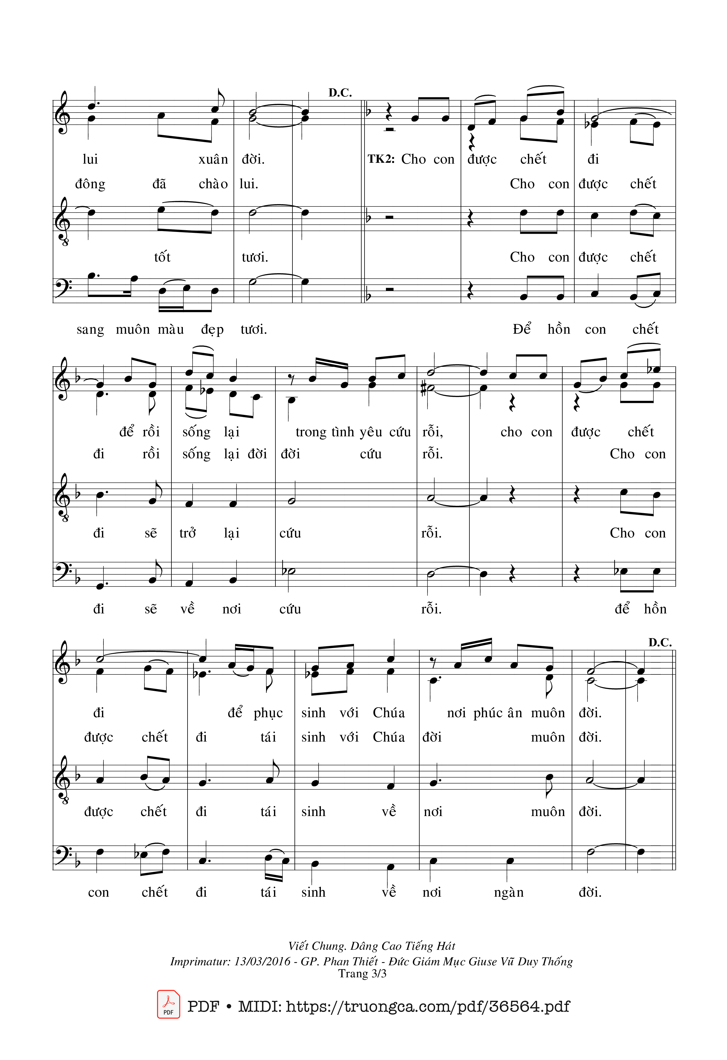Page 3 of Sheet music PDF Chúa Đã Sống Lại - Viết Chung