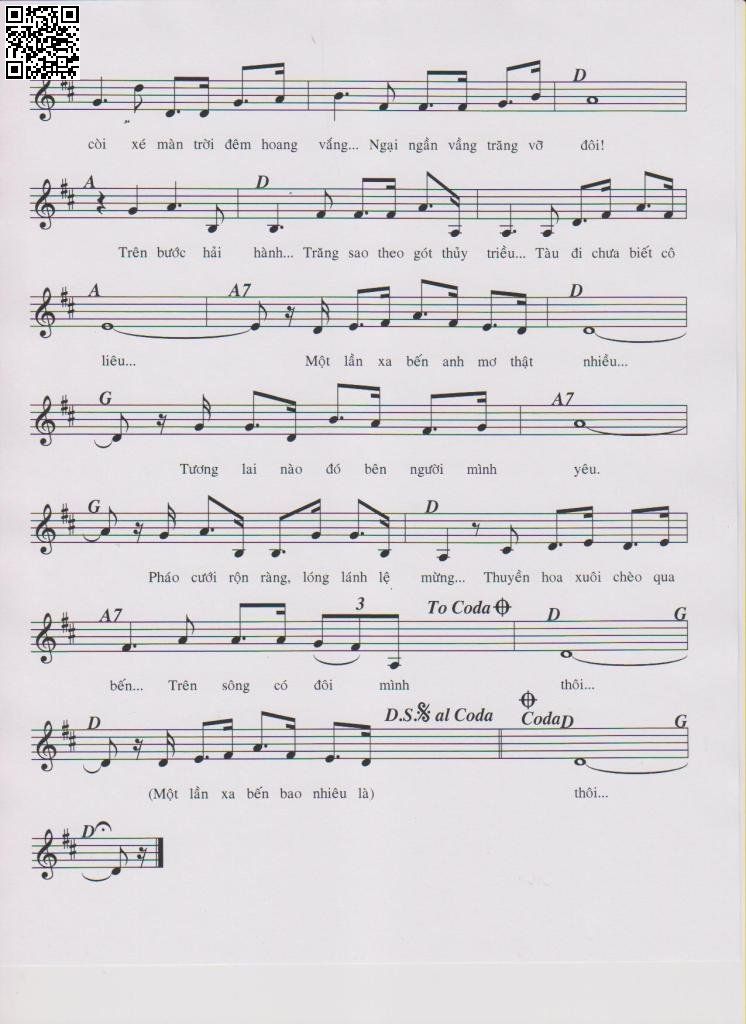 Page 2 of Sheet music PDF Một lần xa bến - Trường Sa