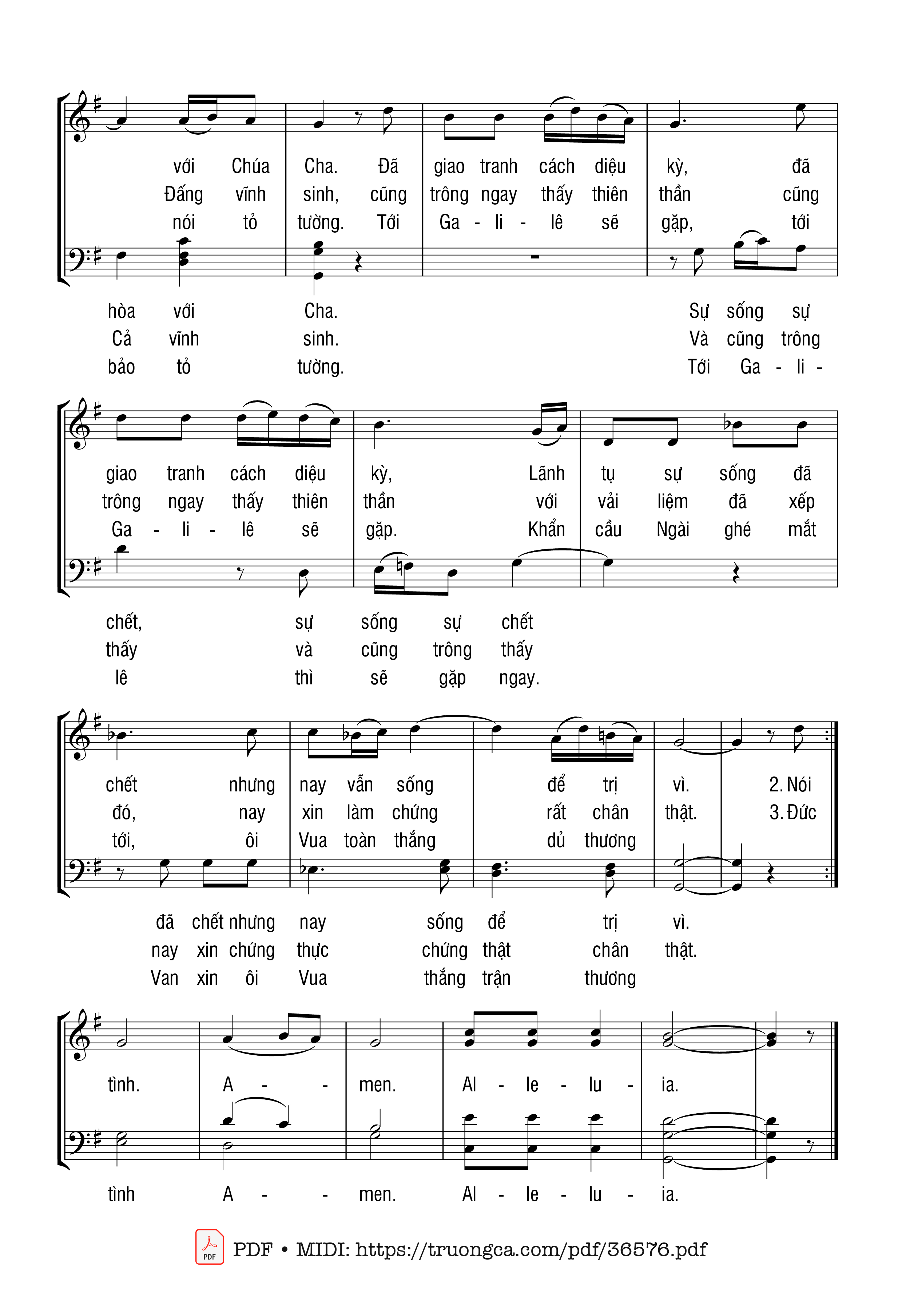Page 2 of Sheet music PDF Ca Tiếp Liên Lễ Phục Sinh - Kim Long