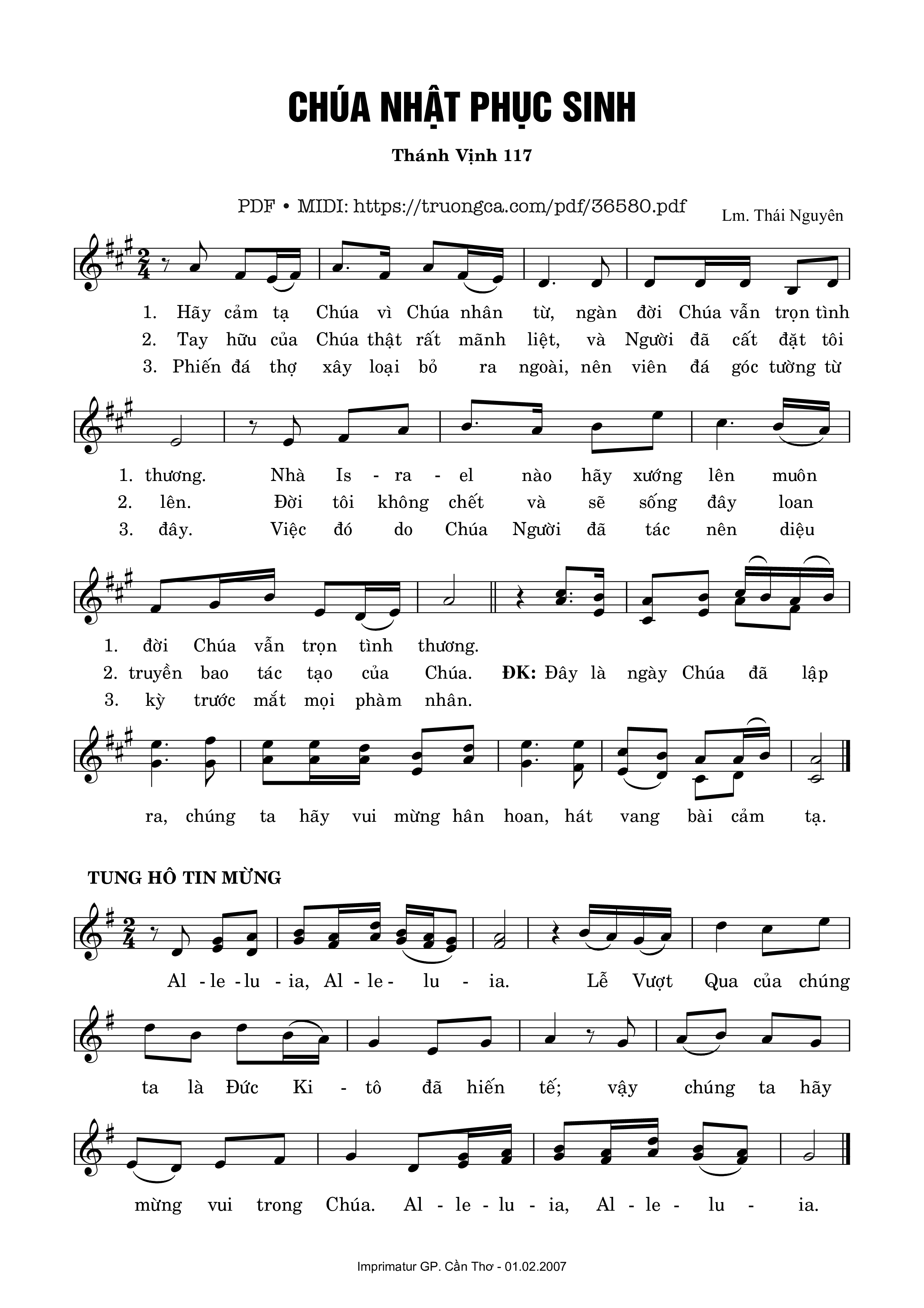 Page 1 of Sheet music PDF Thánh Vịnh 117, Chúa Nhật Phục Sinh - Thái Nguyên