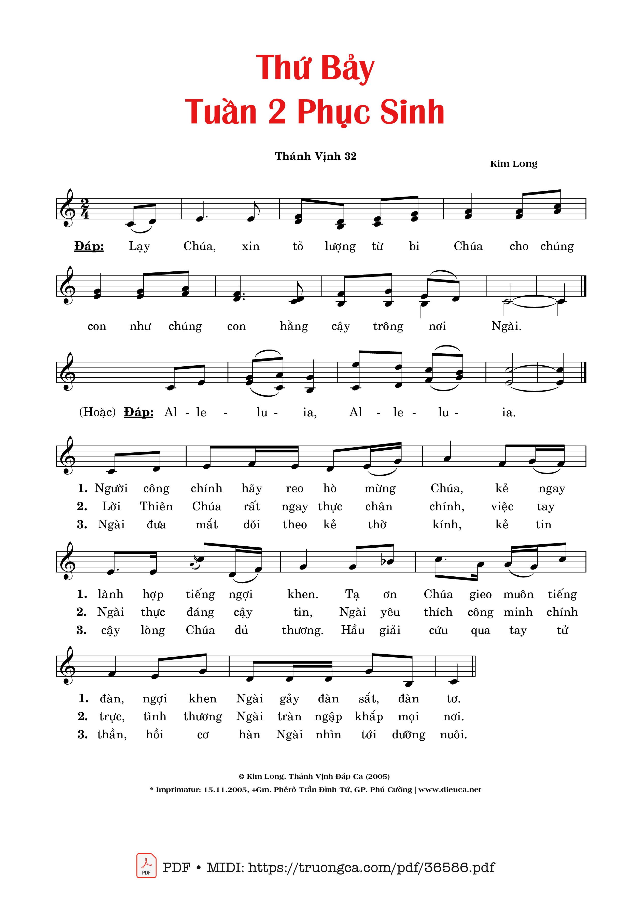 Page 1 of Sheet music PDF Thánh Vịnh 32 (T.7 - Tuần 2 Phục Sinh) - Kim Long