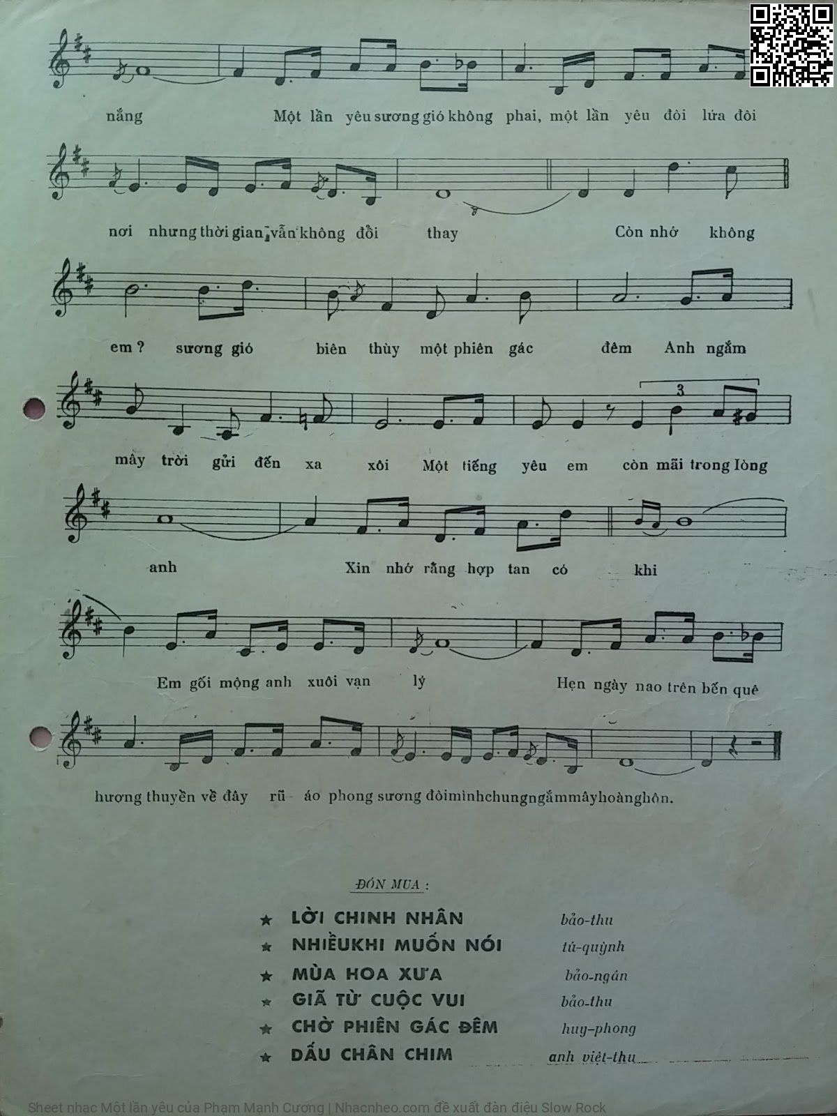 Page 3 of Sheet music PDF Một lần yêu - Phạm Mạnh Cương