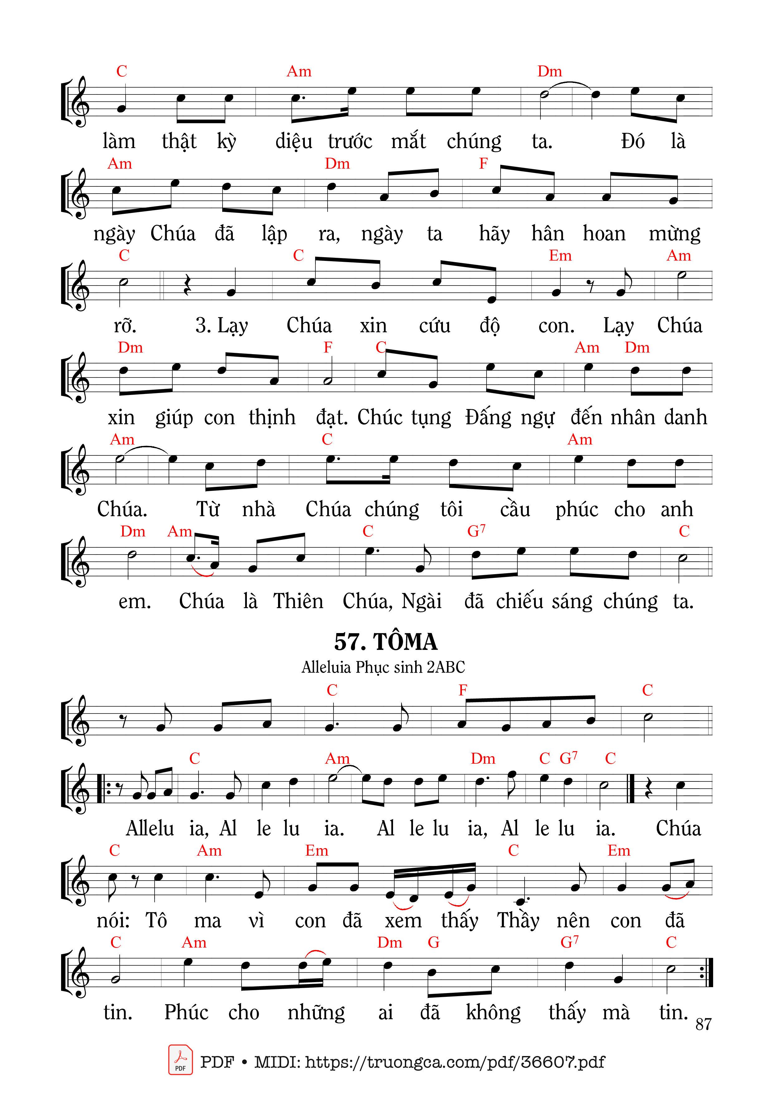 Page 2 of Sheet music PDF Thánh Vịnh 117, Hãy Cảm Tạ Chúa - Mi Trầm