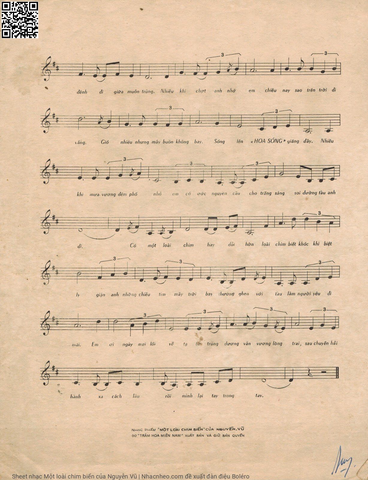 Page 3 of Sheet music PDF Một loài chim biển - Nguyễn Vũ