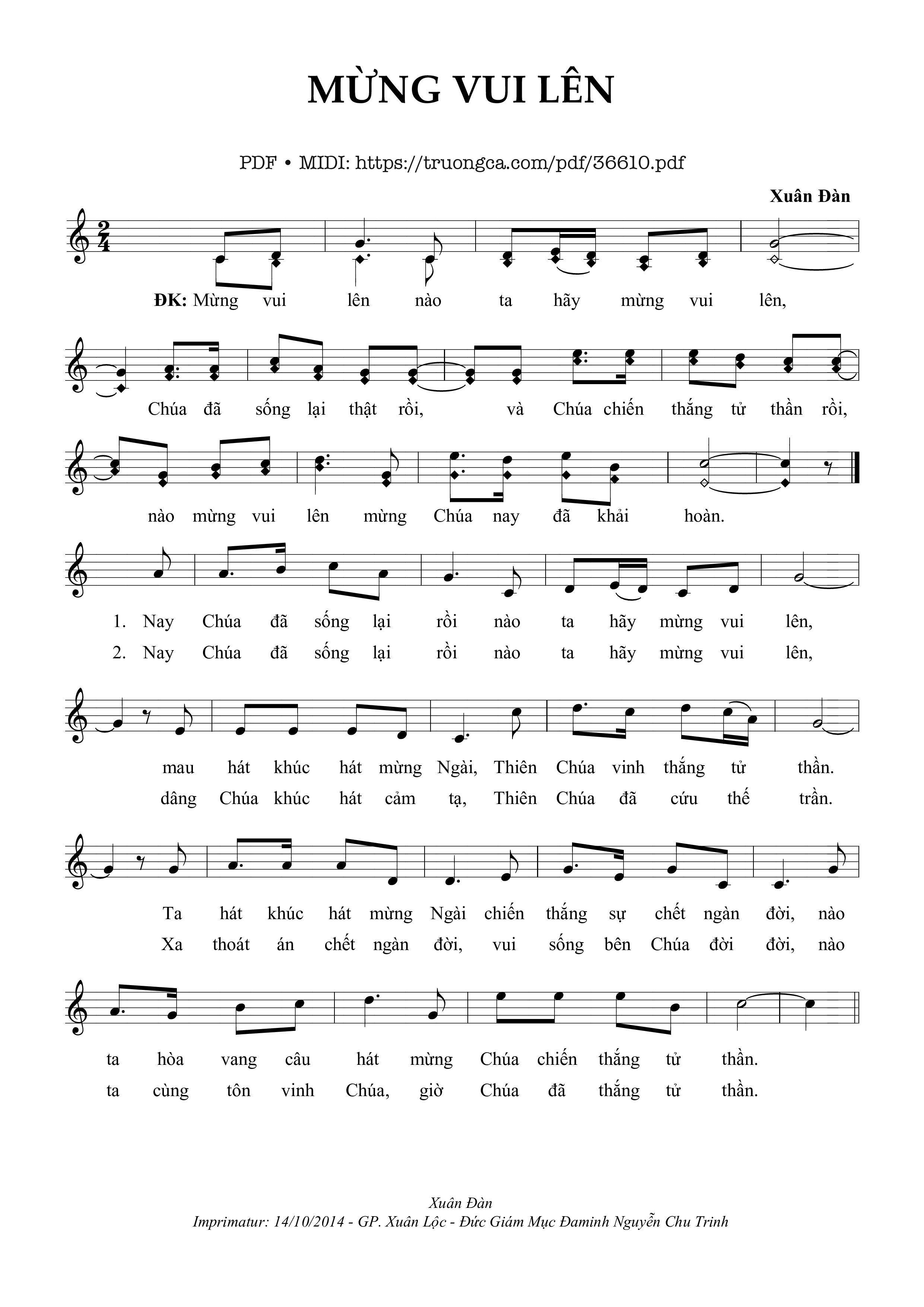 Page 1 of Sheet music PDF Mừng Vui Lên - Xuân Đàn