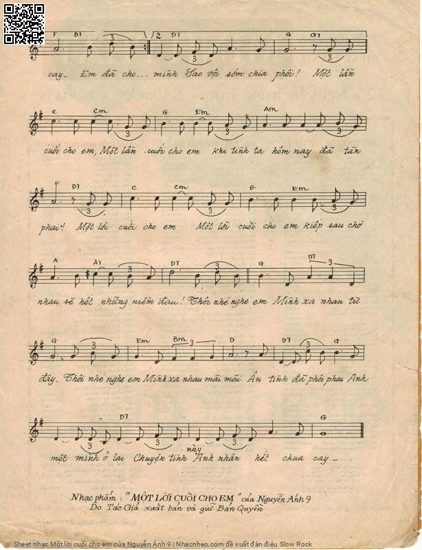 Page 3 of Sheet music PDF Một lời cuối cho em - Nguyễn Ánh 9
