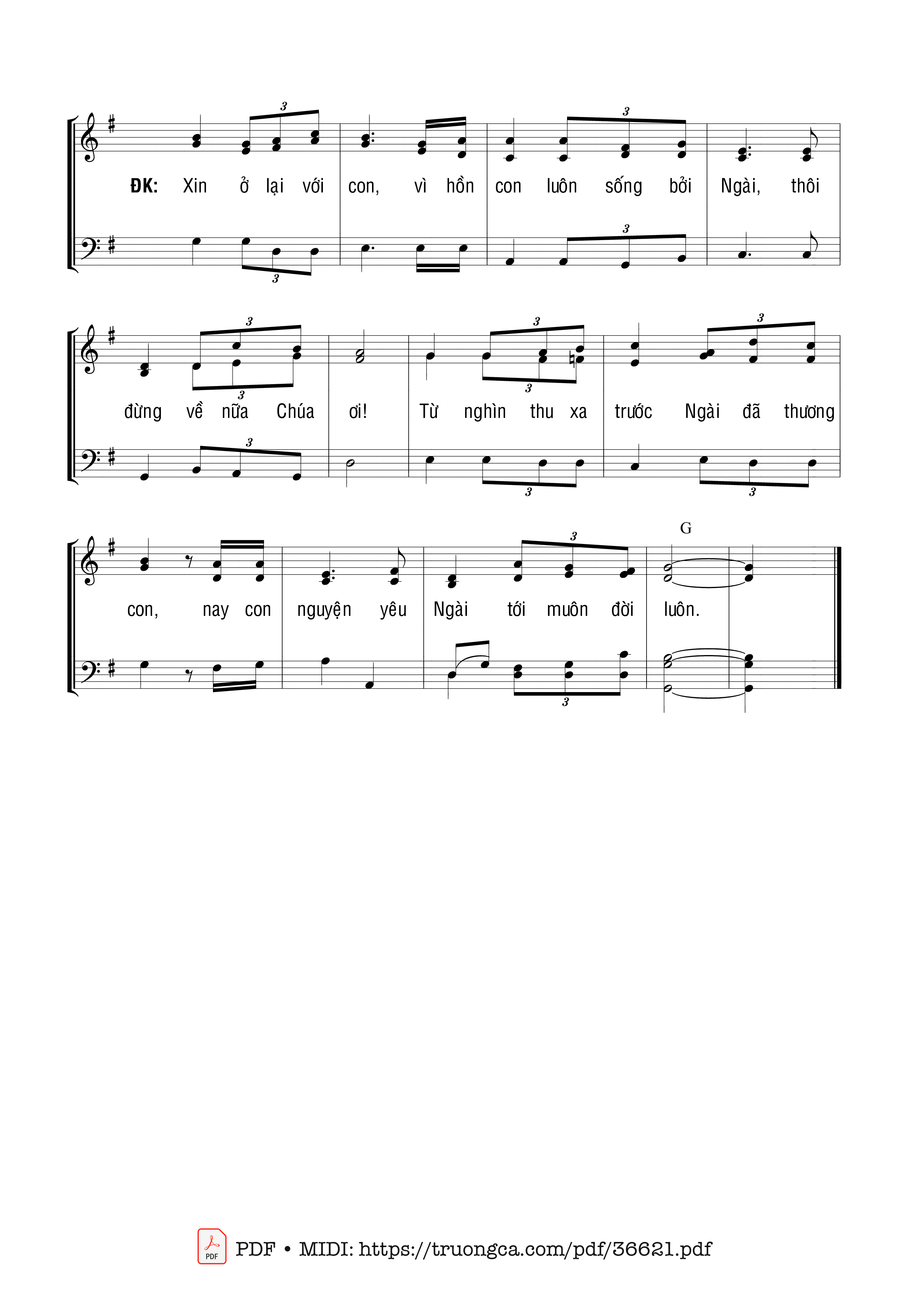 Page 2 of Sheet music PDF Ở Lại Với Con - Kim Long