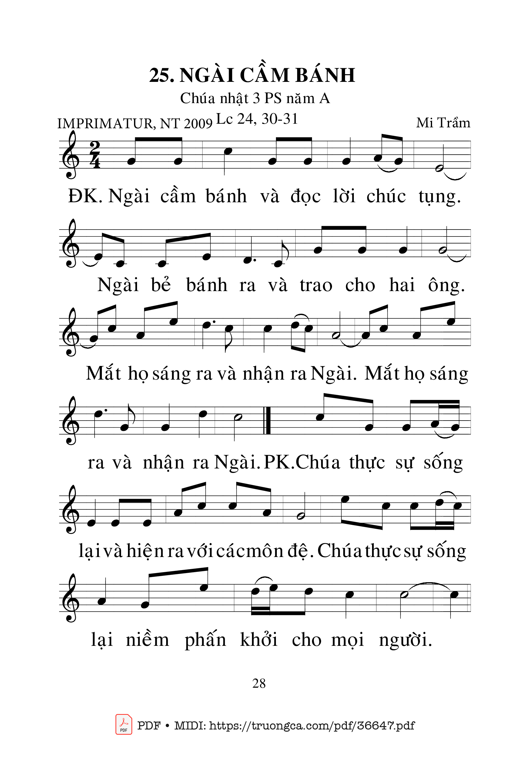 Page 1 of Sheet music PDF Ngài Cầm Bánh - Mi Trầm